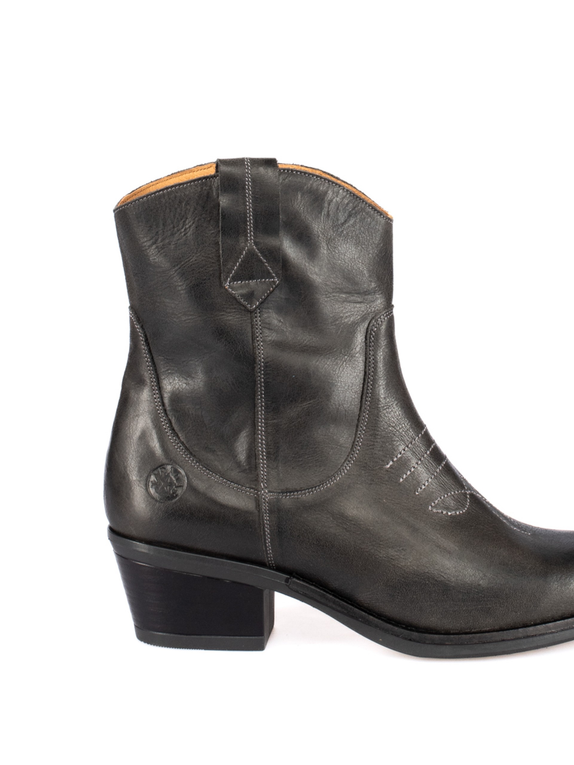 Leather Western Ankle Boots