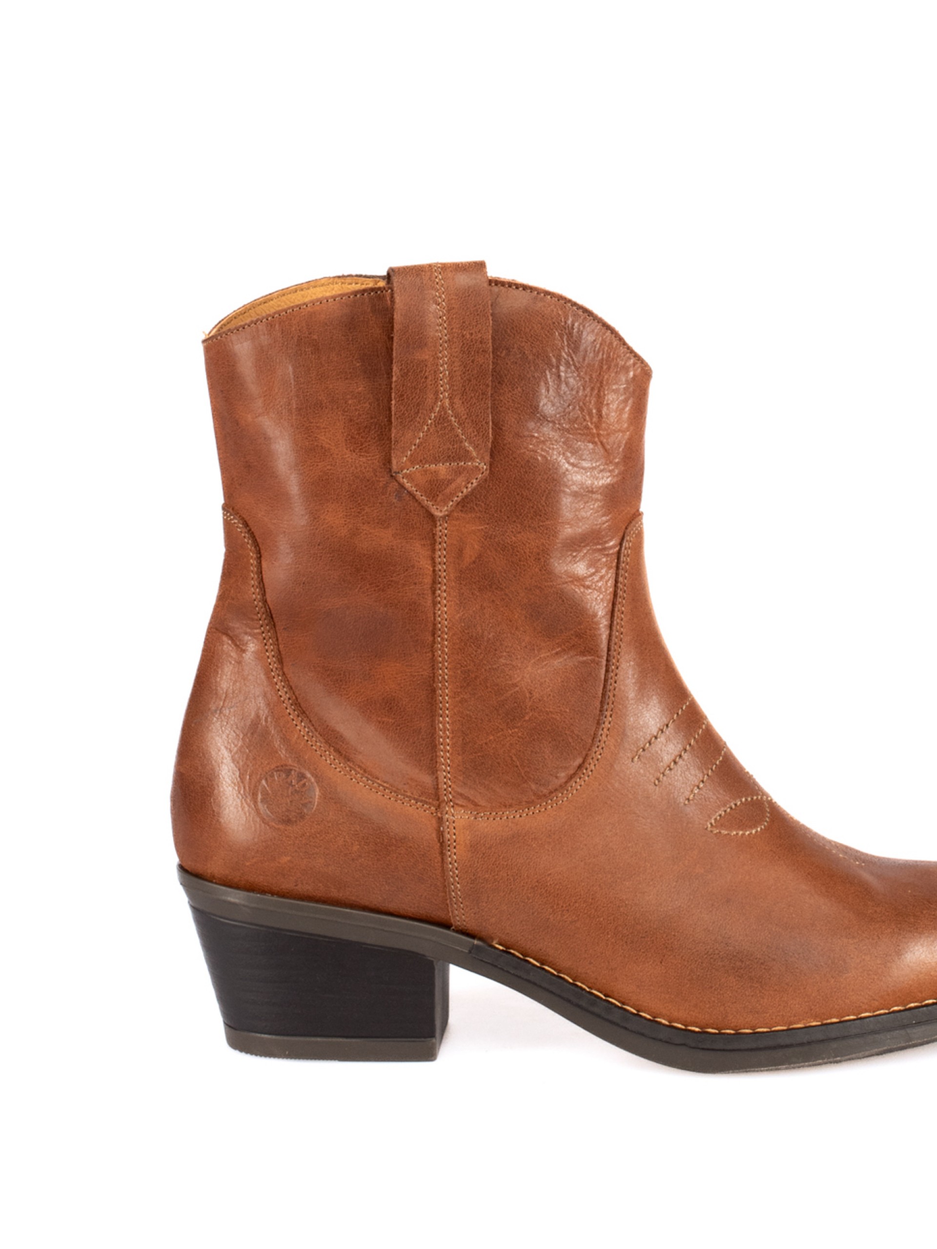 Leather Western Ankle Boots