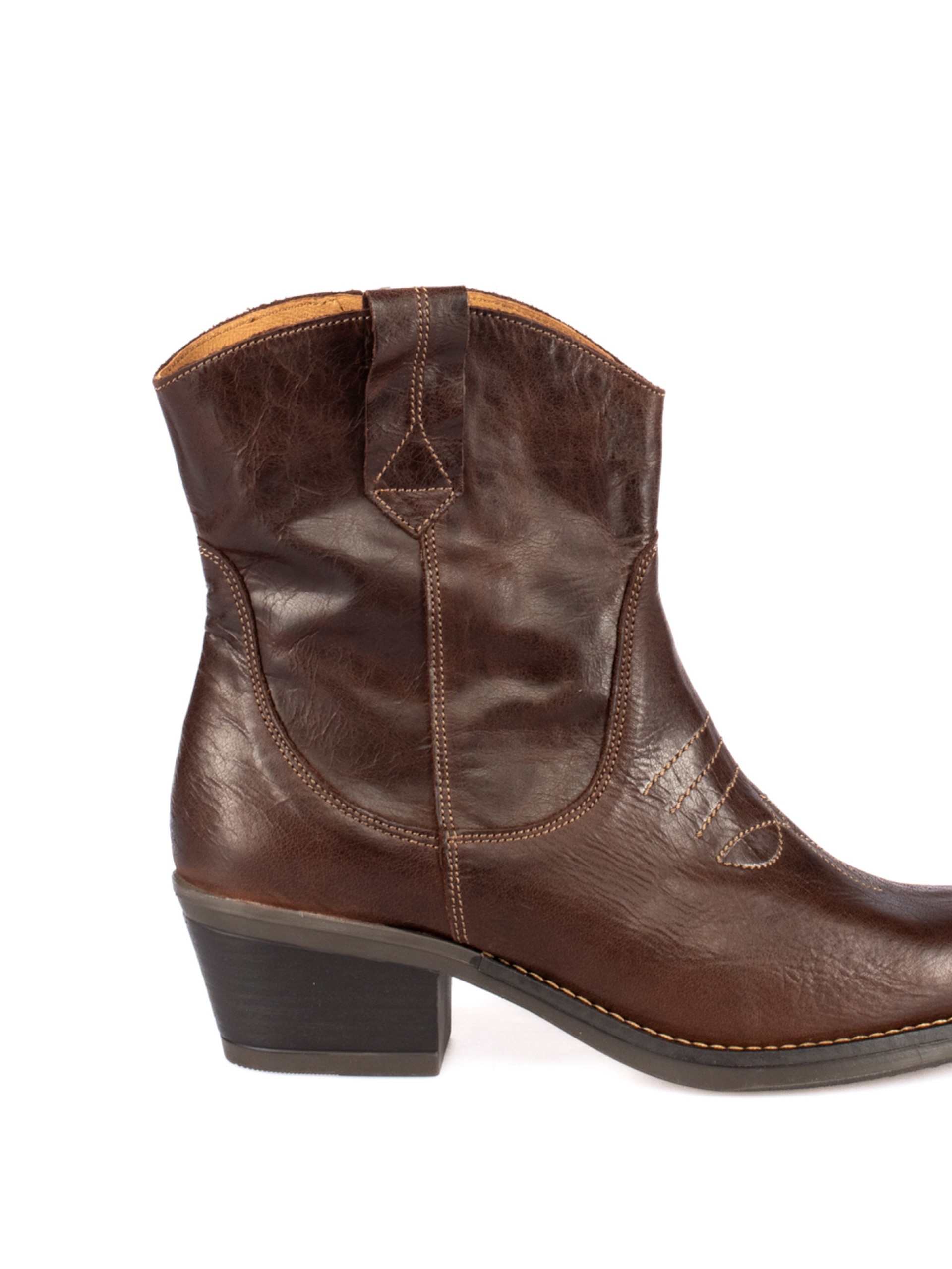Leather Western Ankle Boots