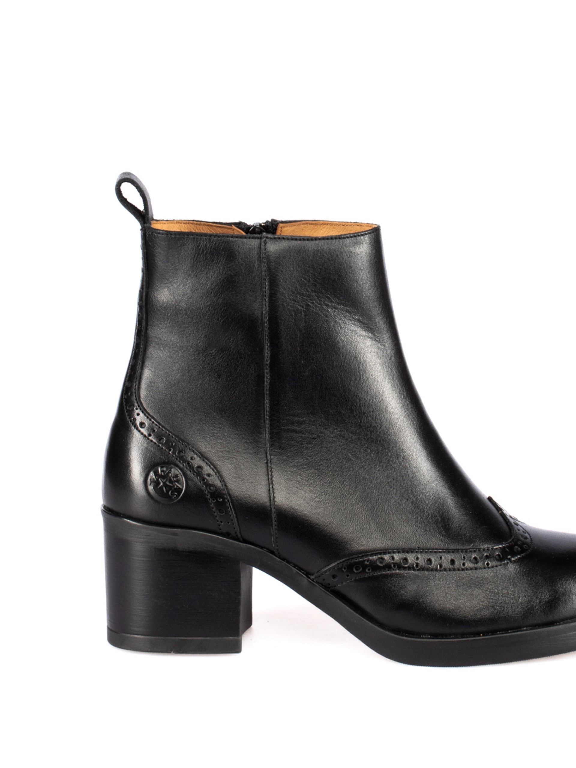 High-Heel Ankle Boots with Brogue Detailing
