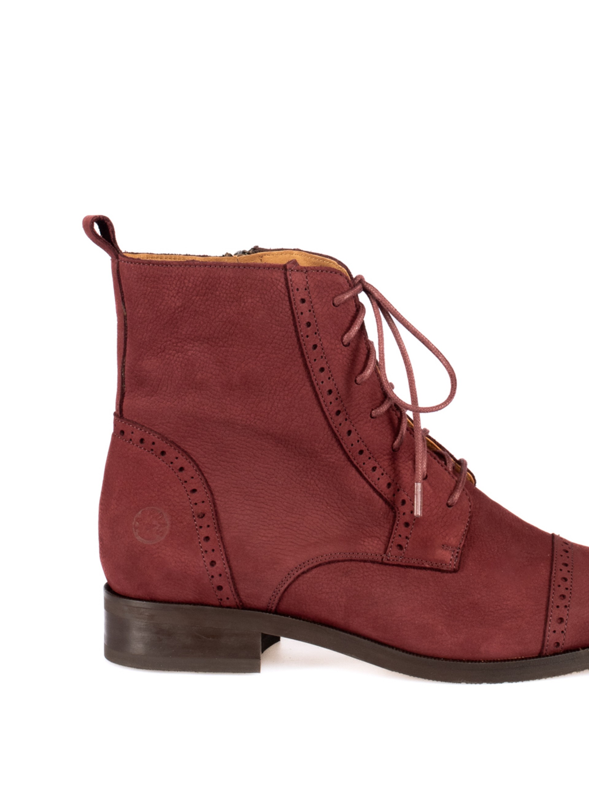 Nubuck Leather Oxford Ankle Boots