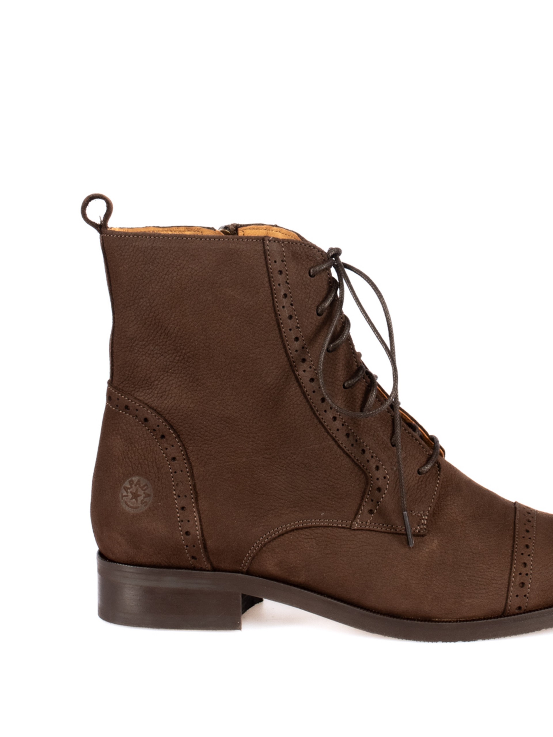 Nubuck Leather Oxford Ankle Boots