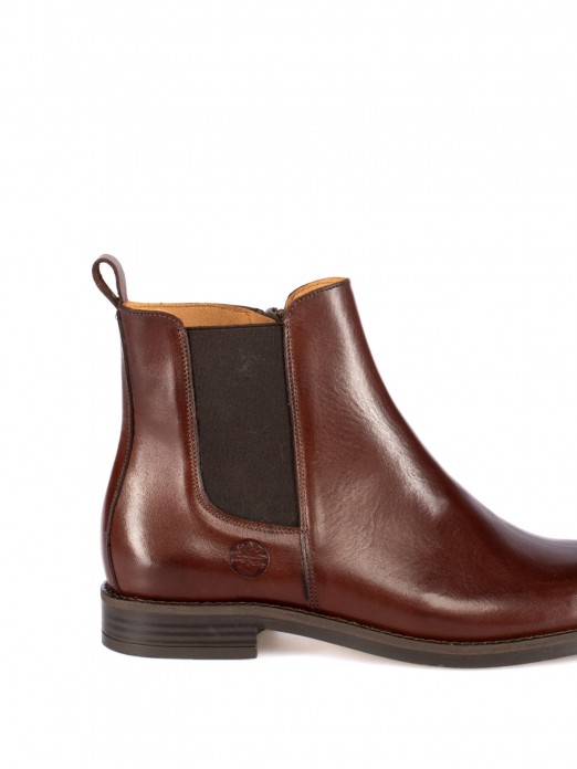 Leather Ankle Boots with Side Elastic Leather Ankle Boots with Side Elastic