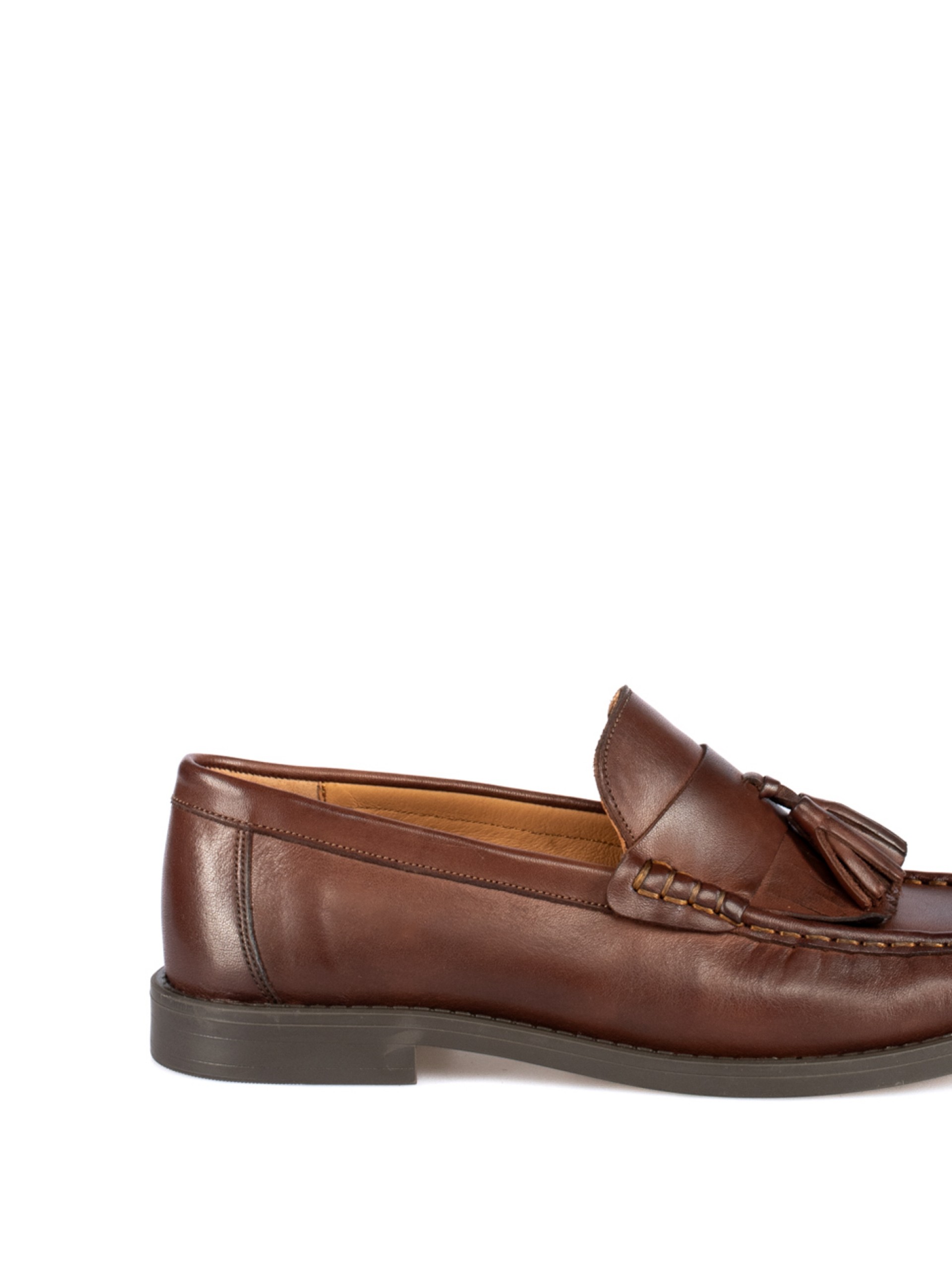 Leather Loafers with Tassel Detail