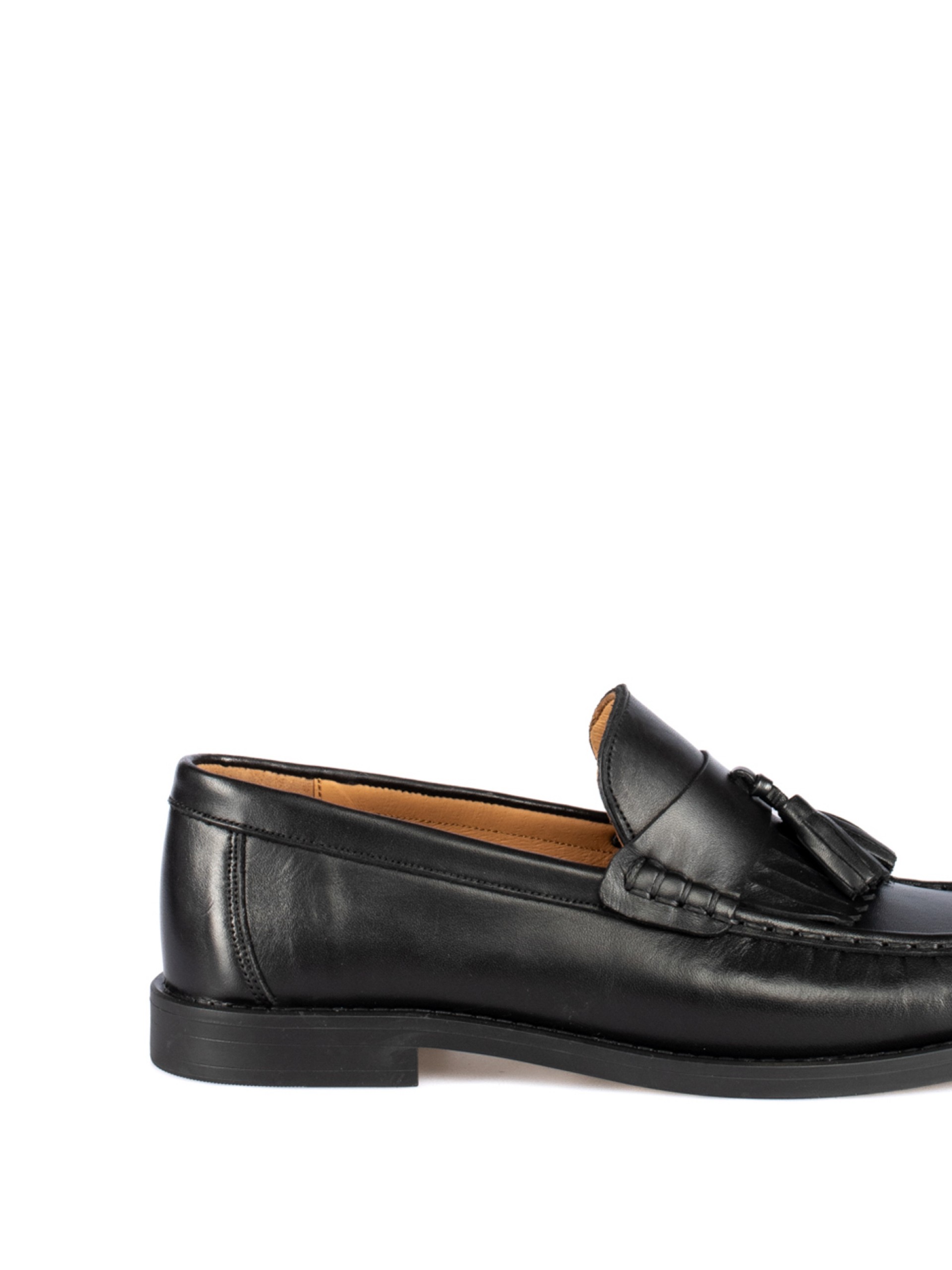 Leather Loafers with Tassel Detail
