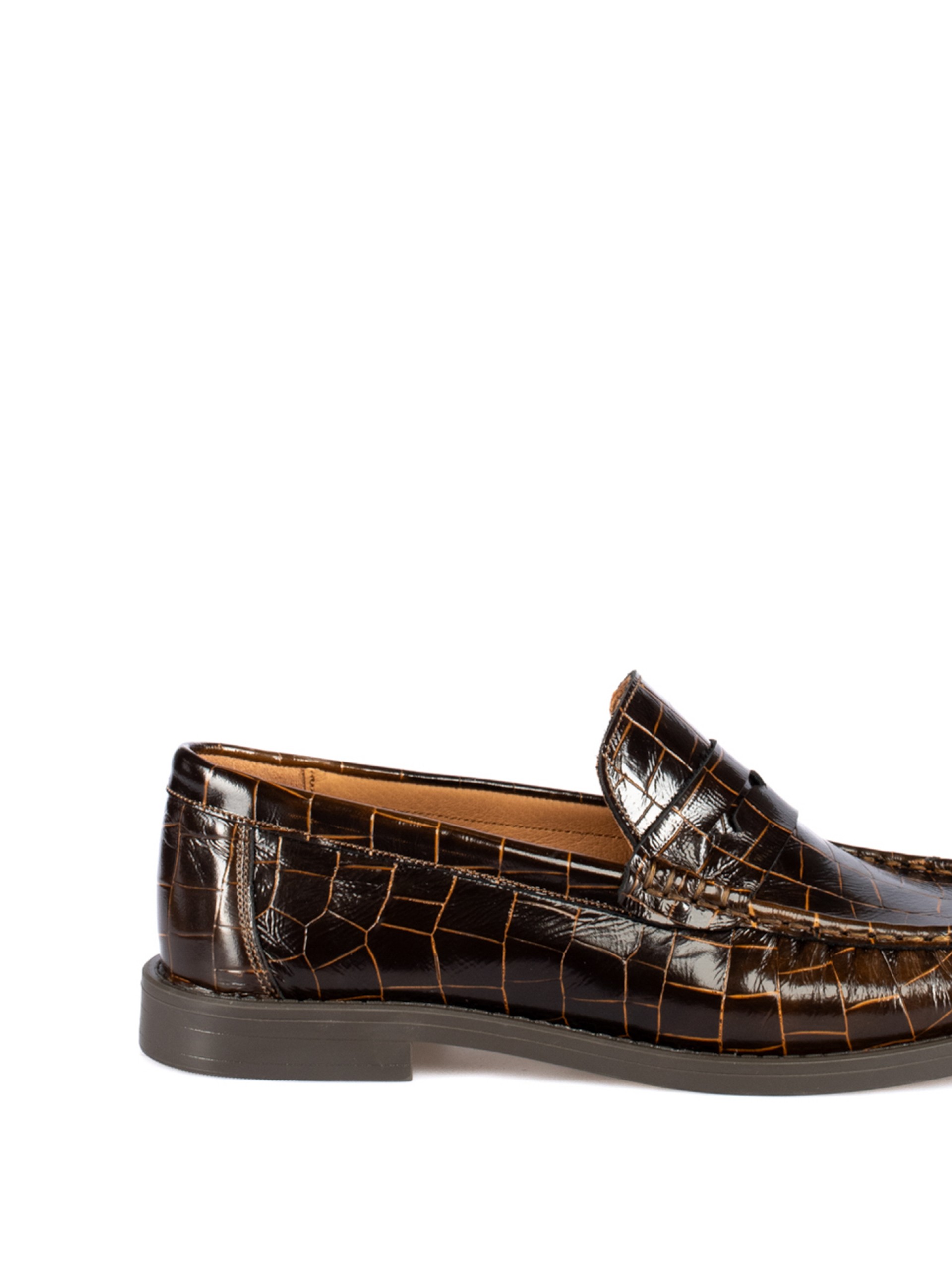 Women's Croc-Effect Leather Loafers
