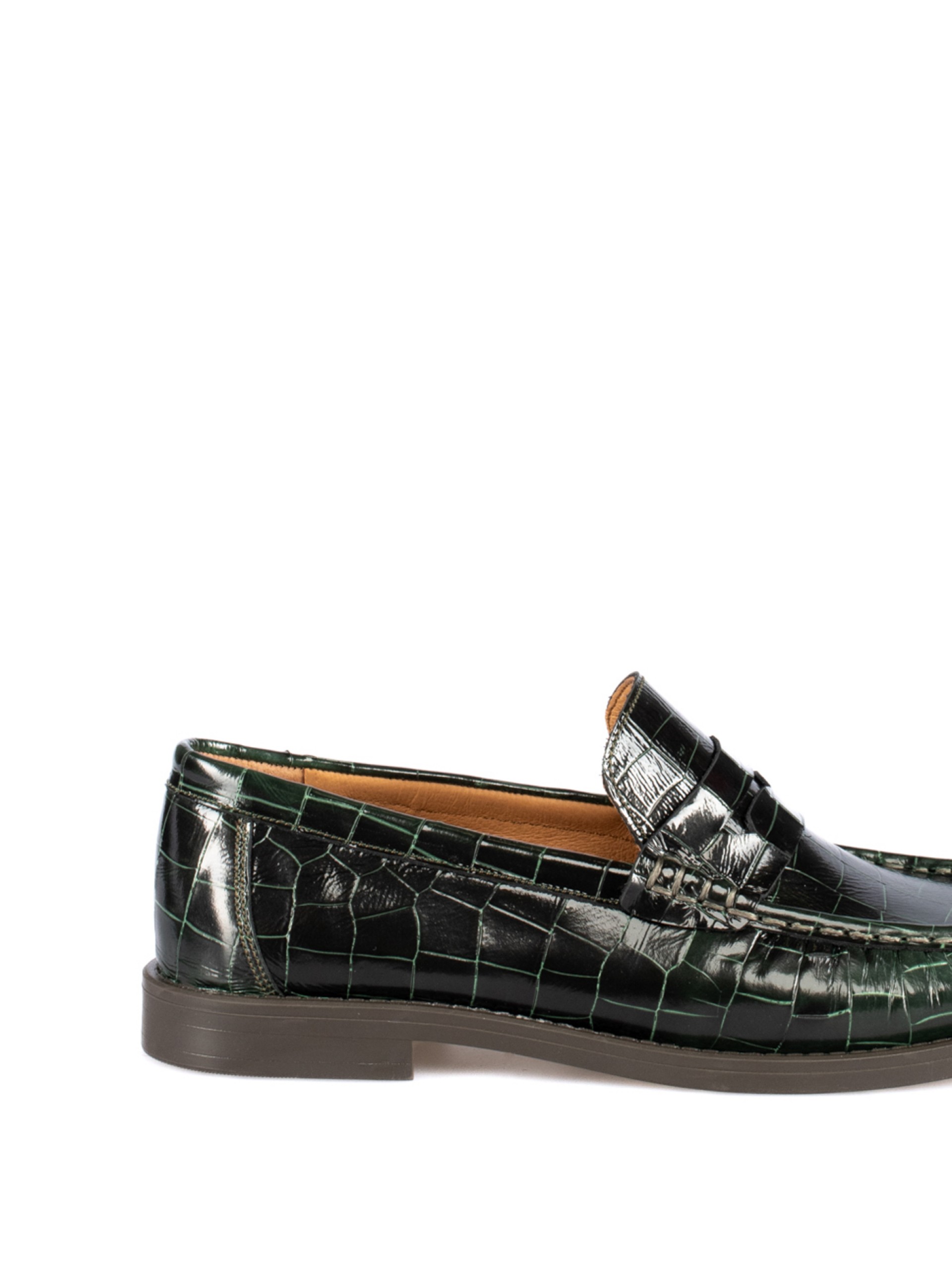 Women's Croc-Effect Leather Loafers