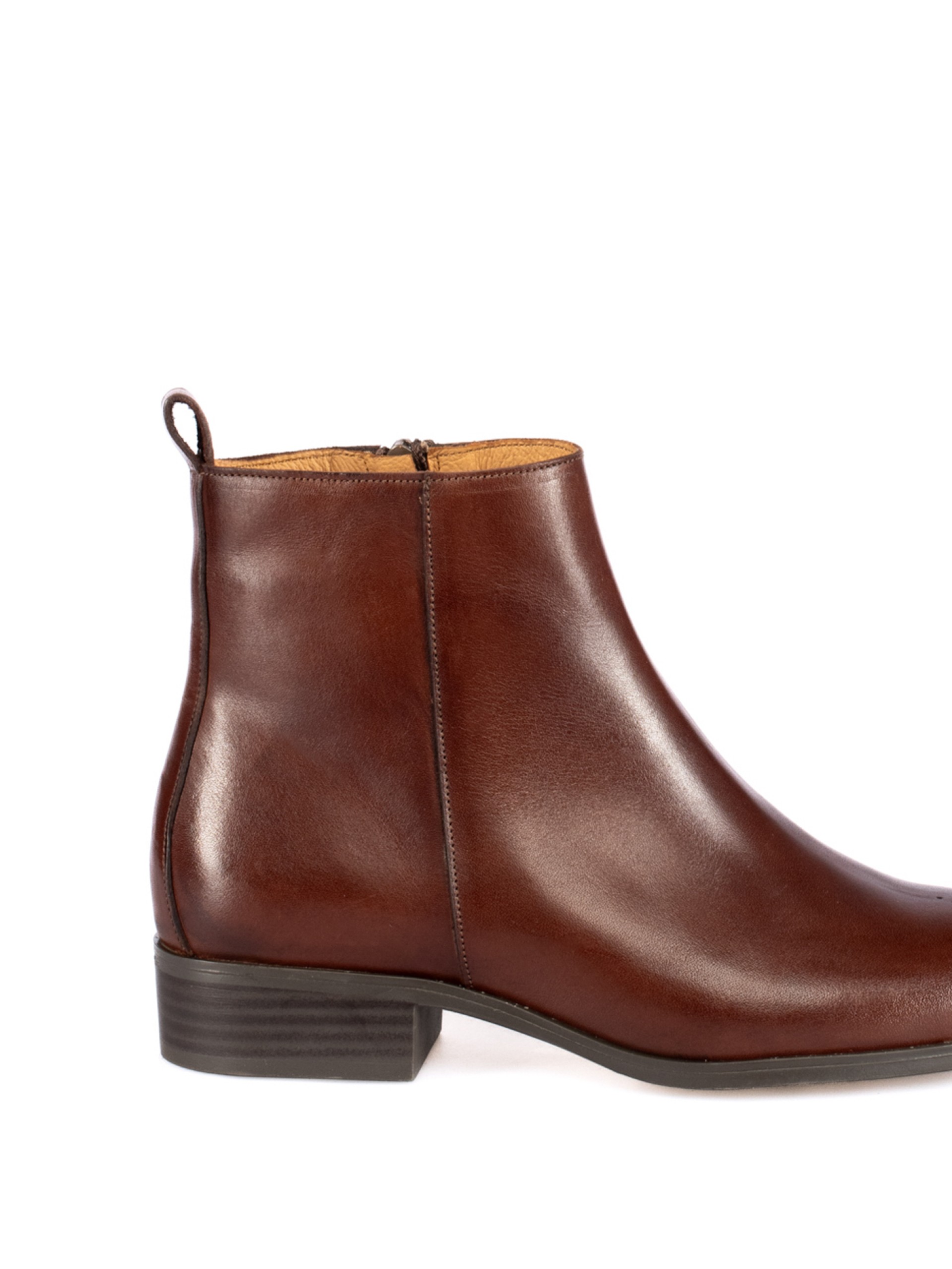 Flat Leather Ankle Boots