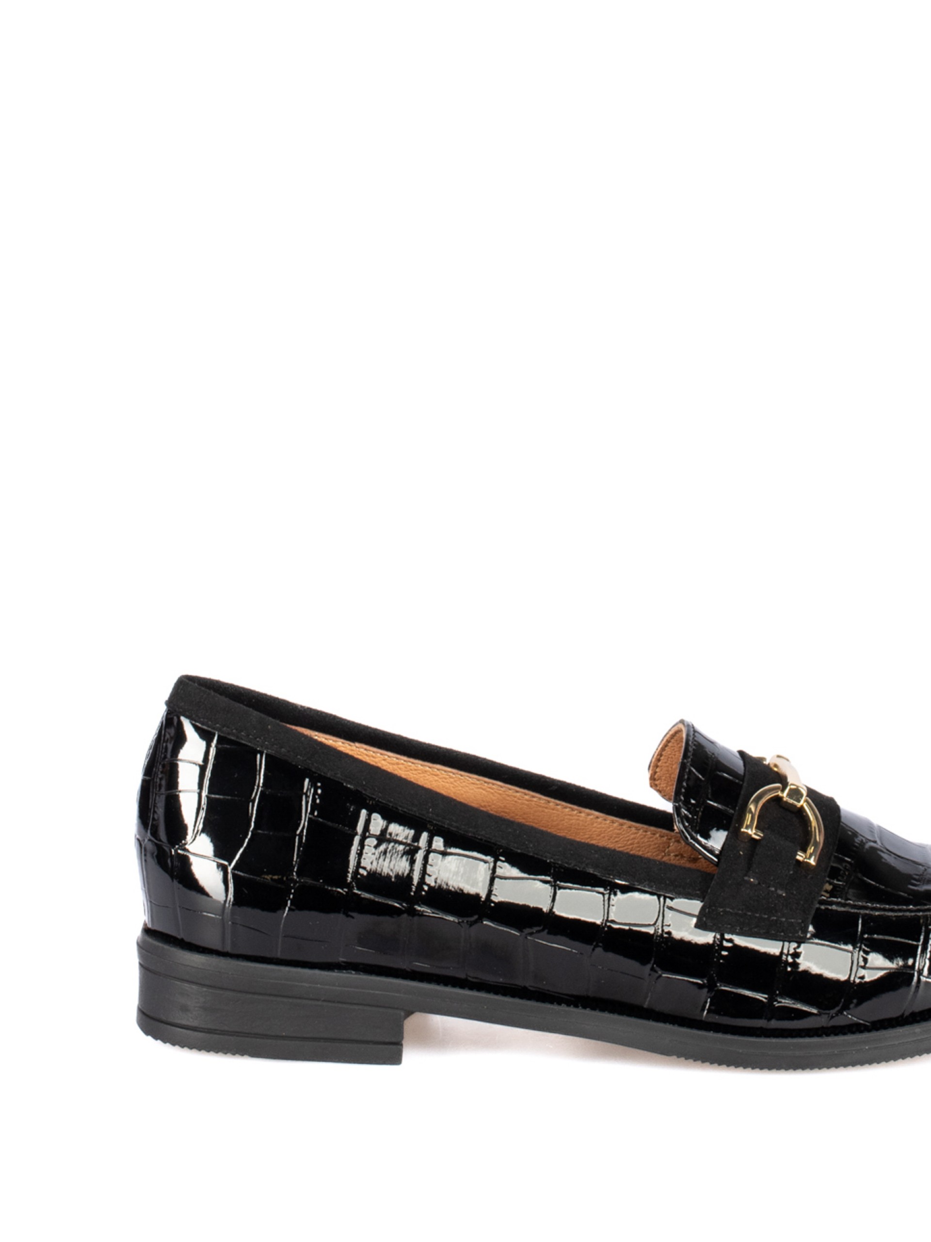 Croco patent leather moccasin
