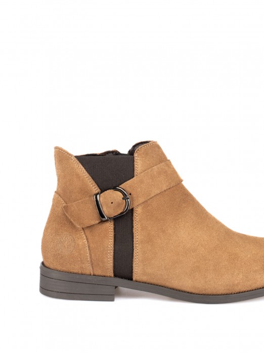 Suede ankle boot with buckle Suede ankle boot with buckle