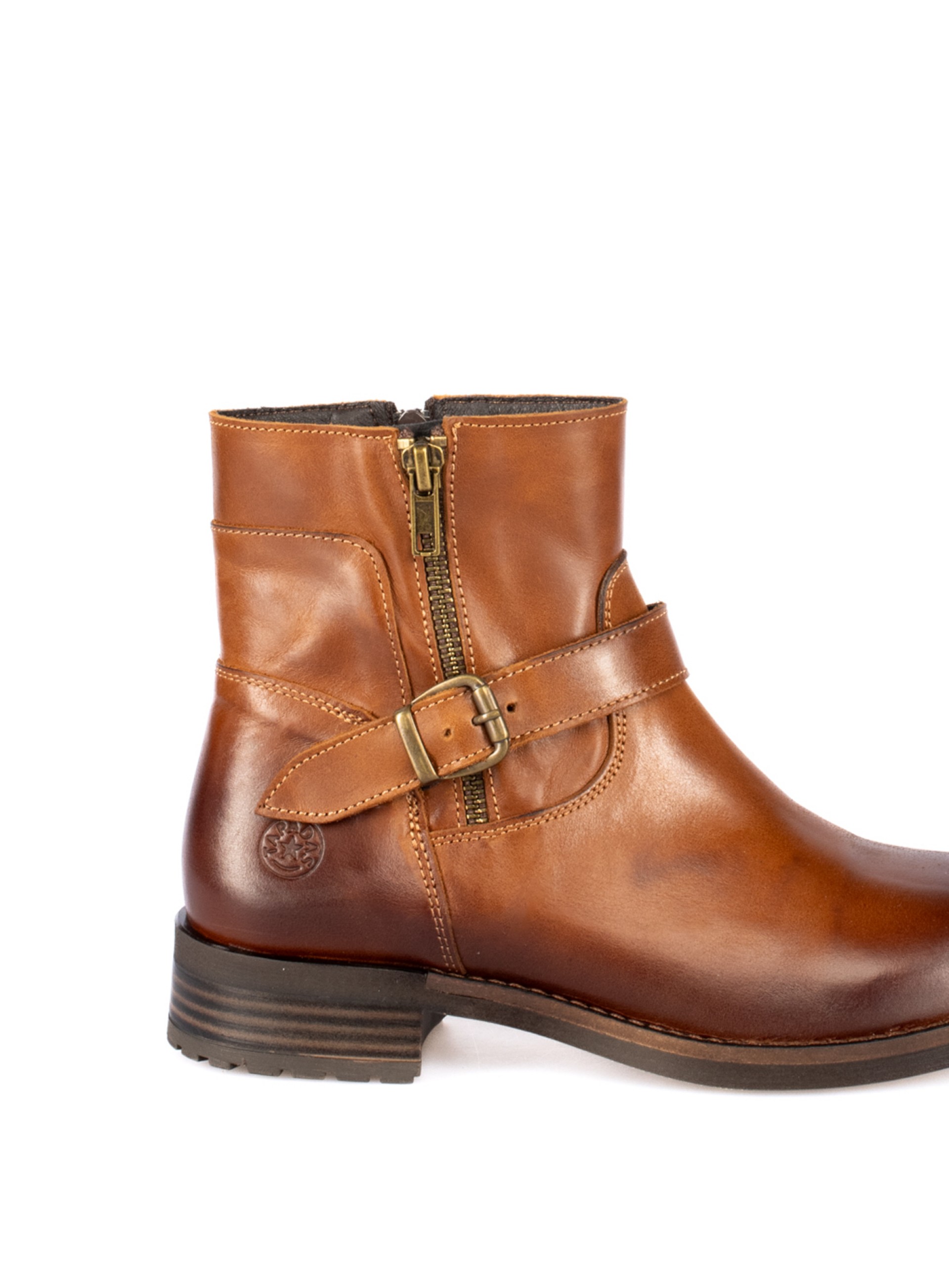 Biker leather Ankle Boot