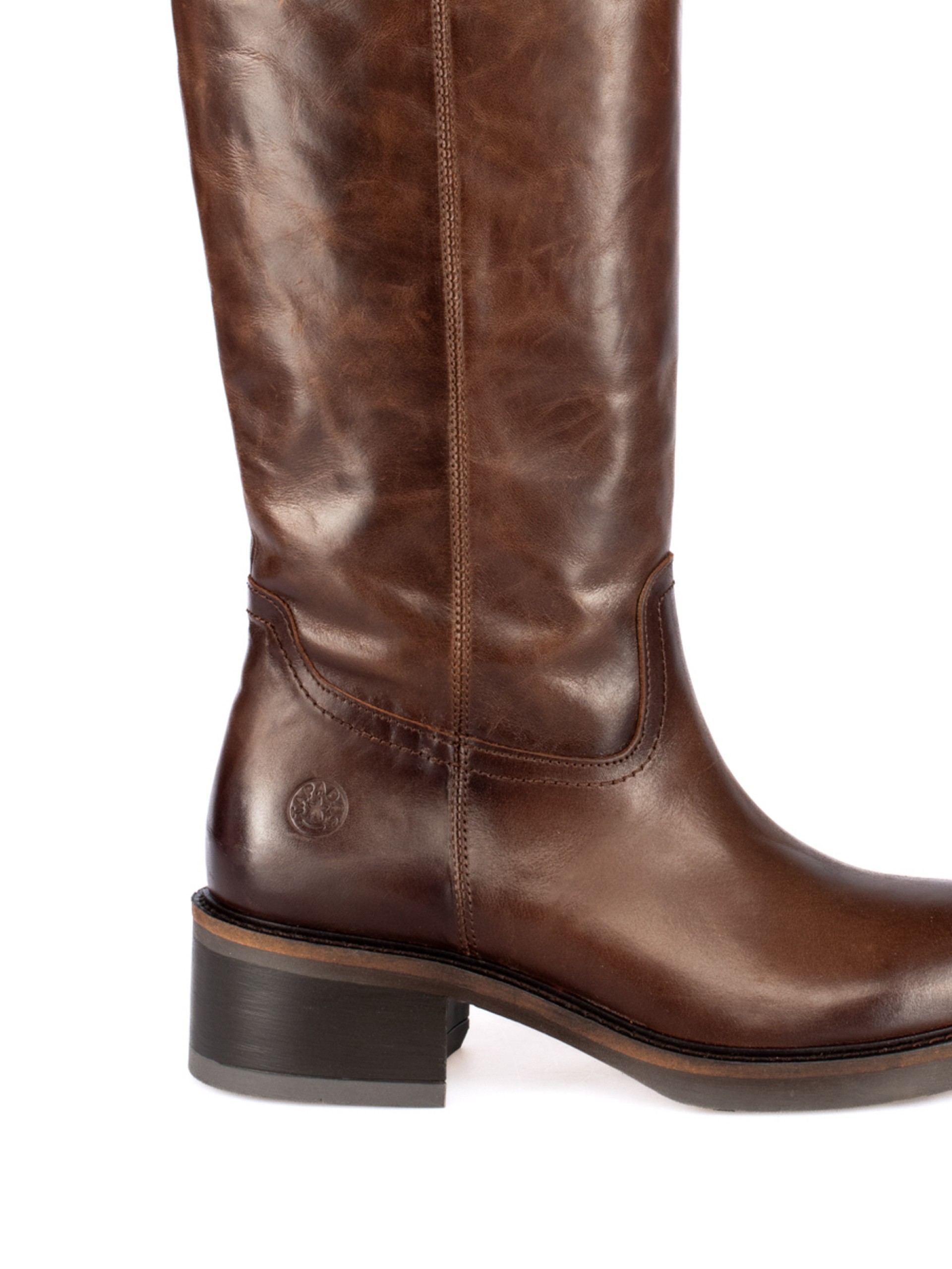 High-top leather boot