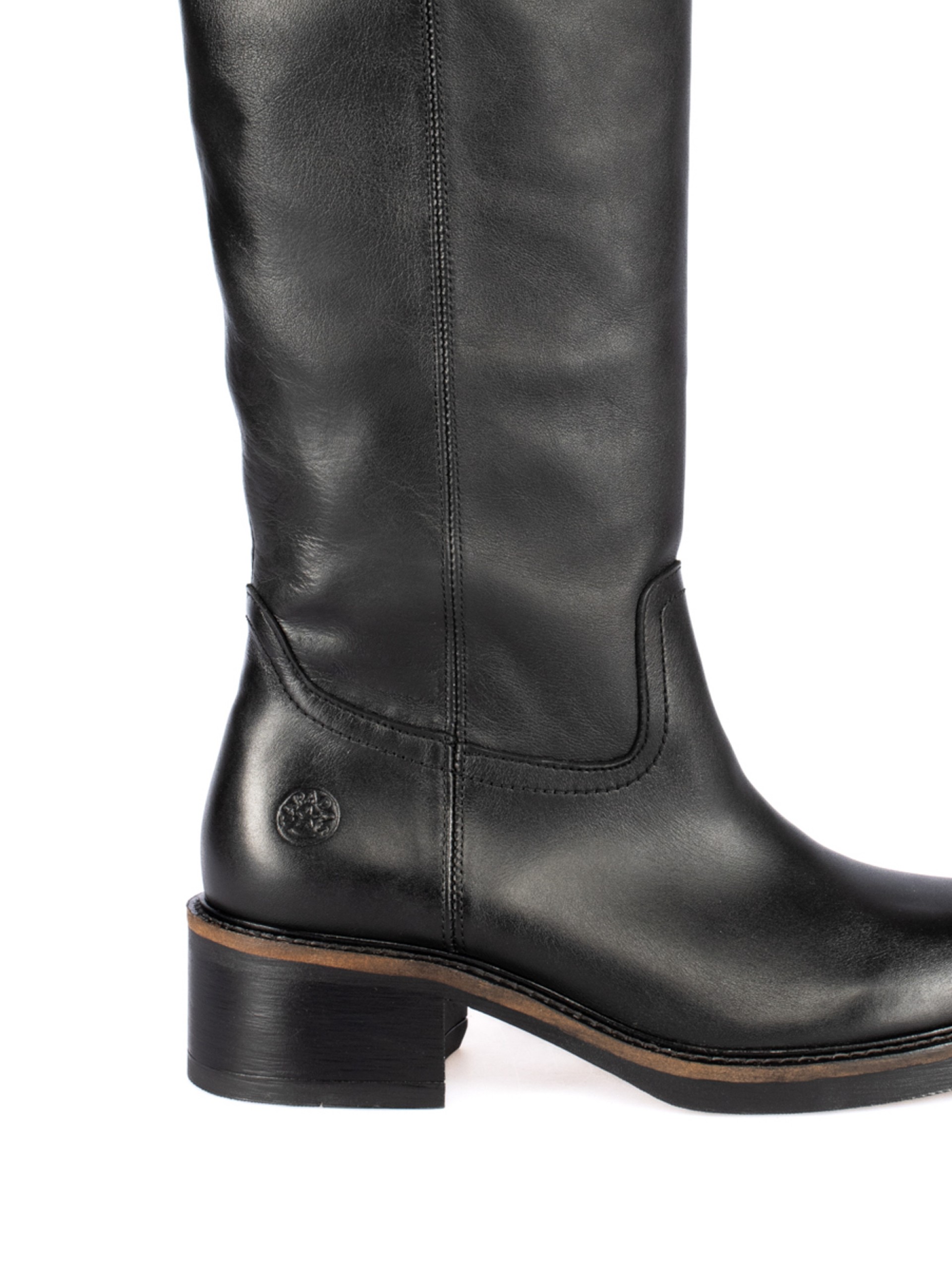 High-top leather boot