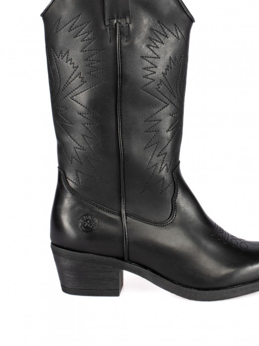 Western High Ankle Boots in Leather Western High Ankle Boots in Leather