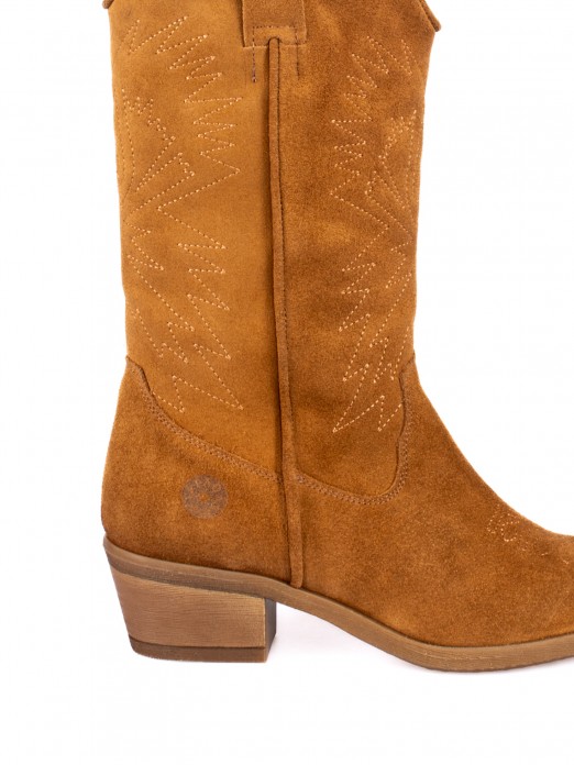 Western High Ankle Boots in Suede Western High Ankle Boots in Suede