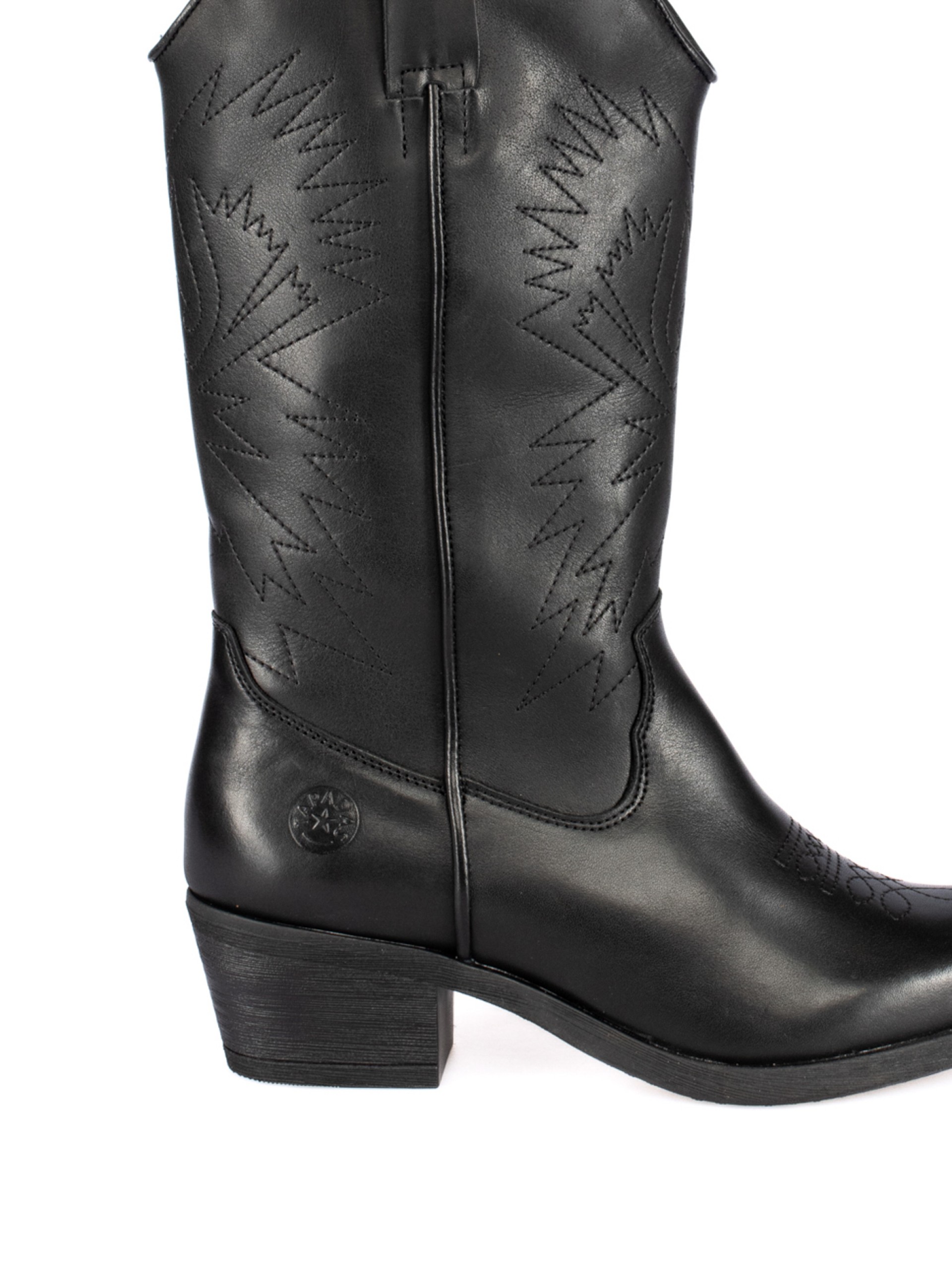 Western High Ankle Boots in Leather
