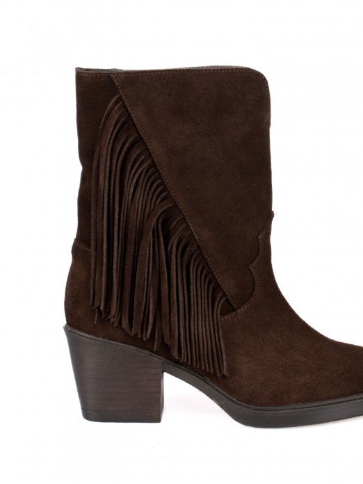 Fringed Suede Ankle Boots Fringed Suede Ankle Boots