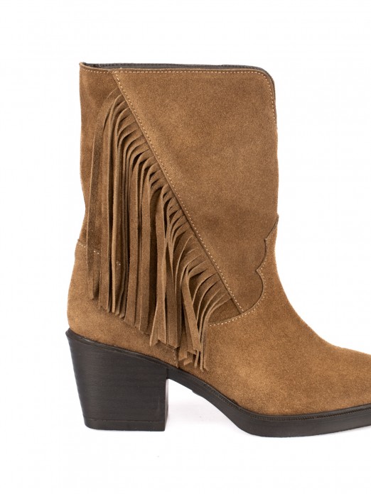 Fringed Suede Ankle Boots