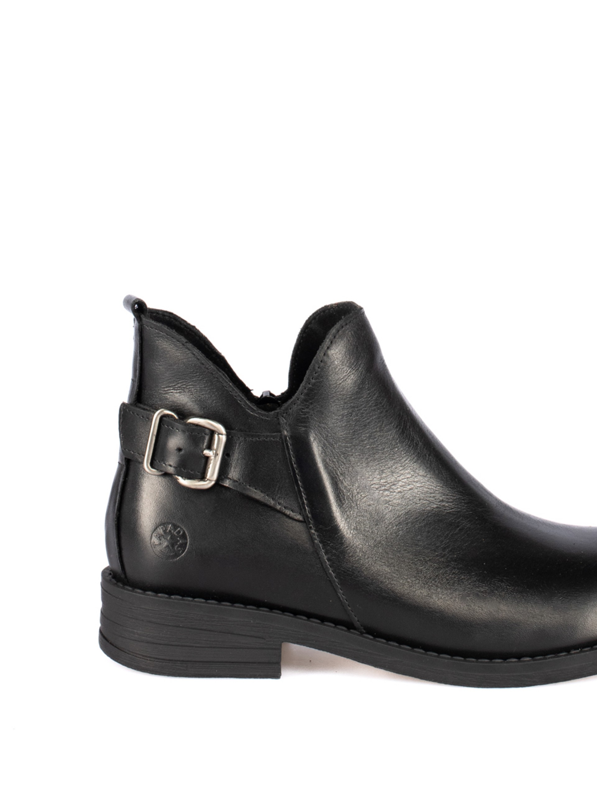 Leather Ankle Boots with Buckle