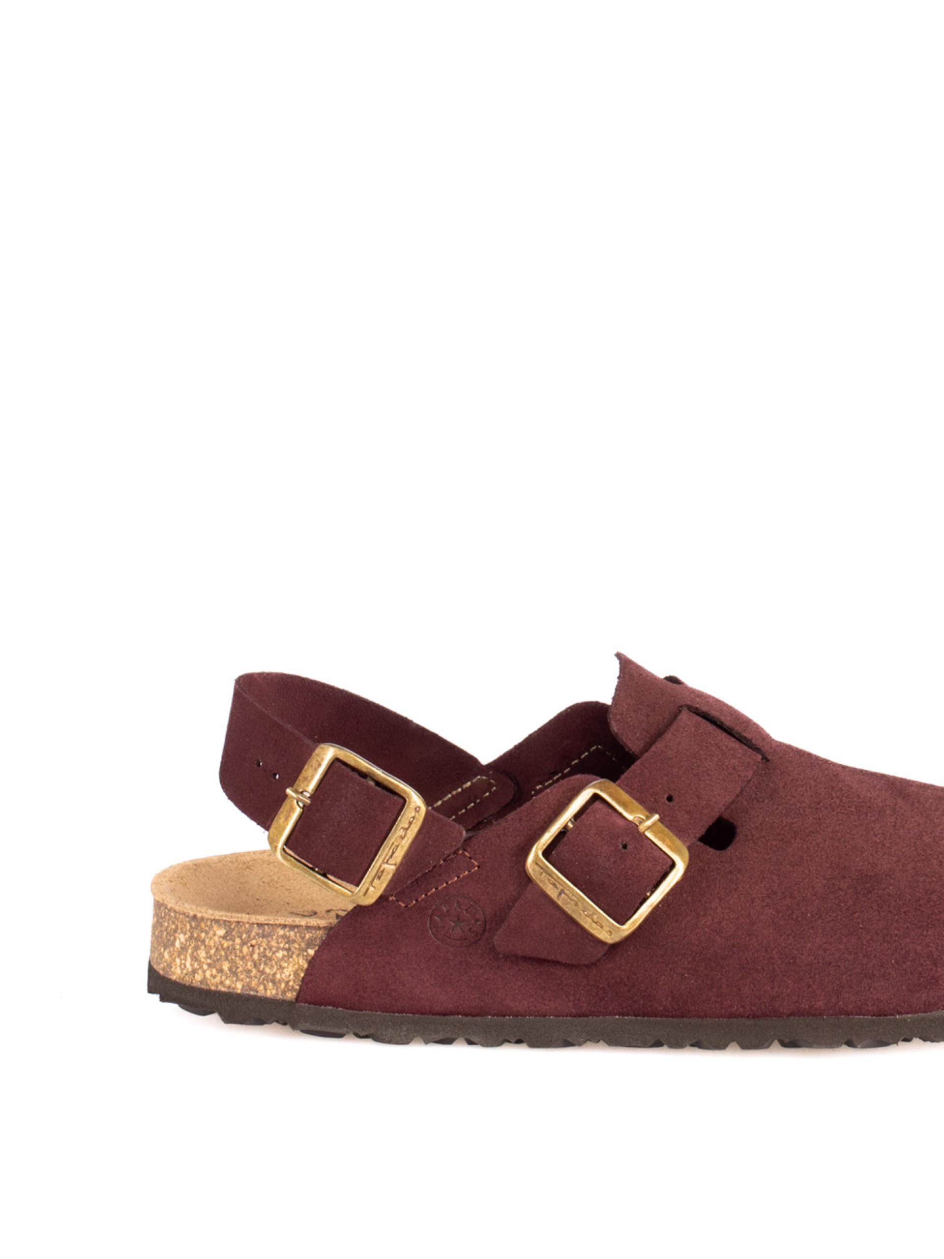 Bio suede clog with heel strap