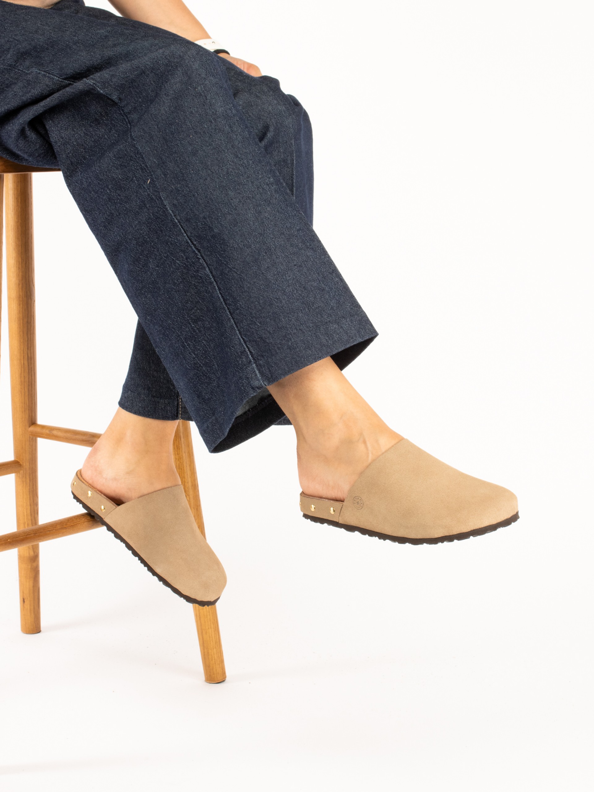 Bio suede clog with studs