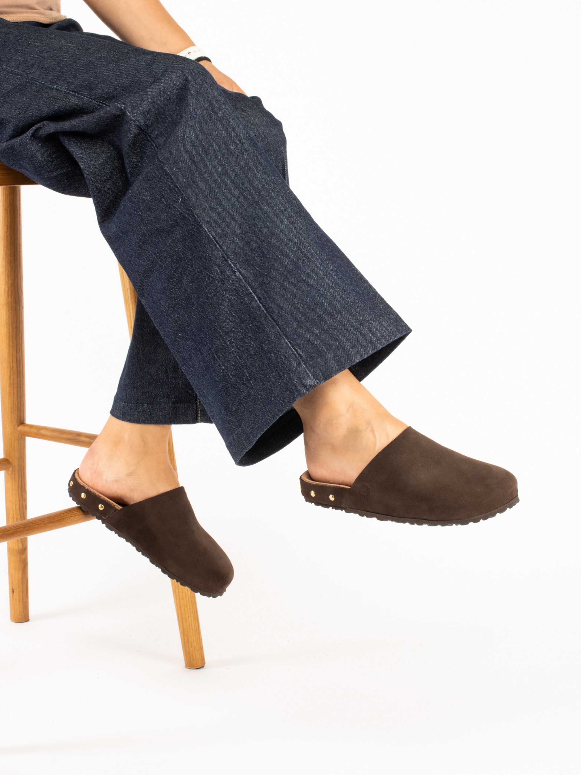 Bio suede clog with studs