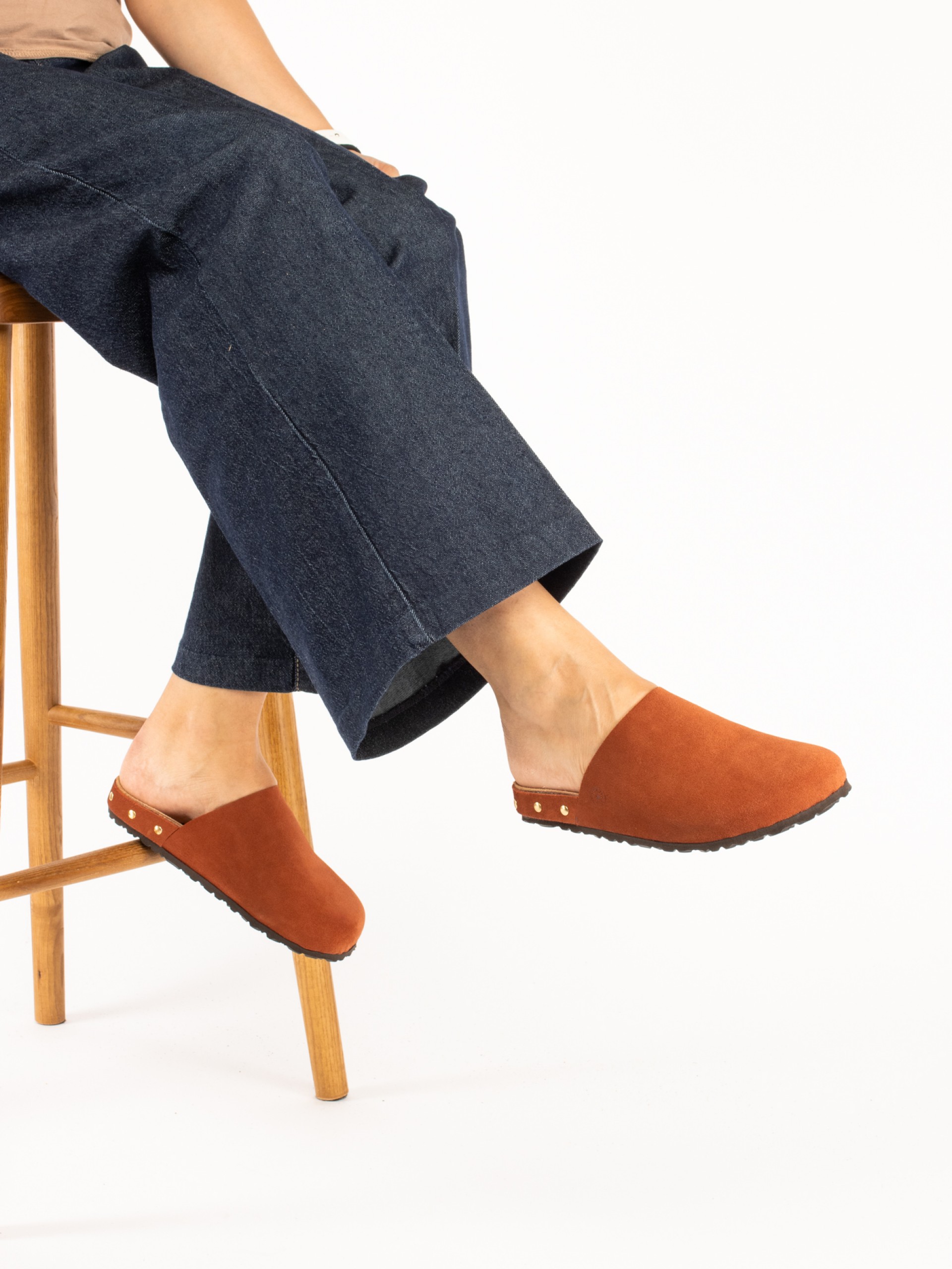 Bio suede clog with studs