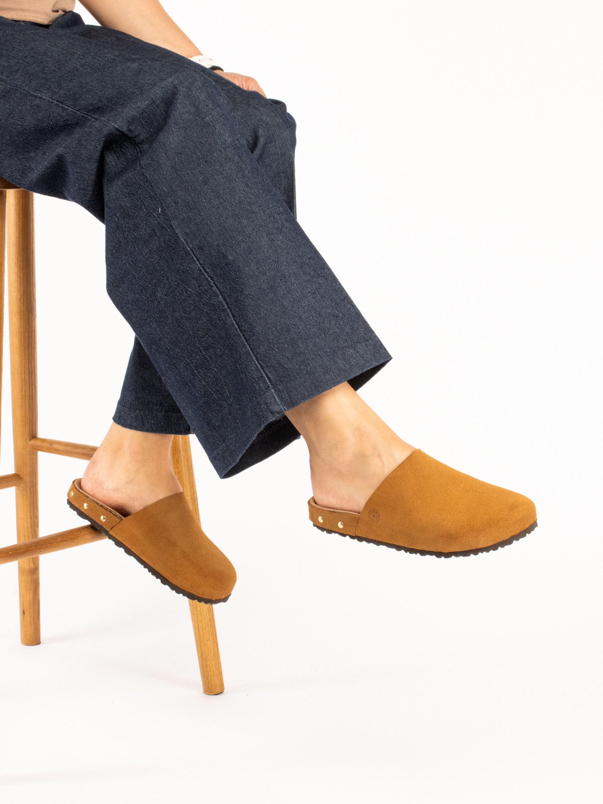 Bio suede clog with studs