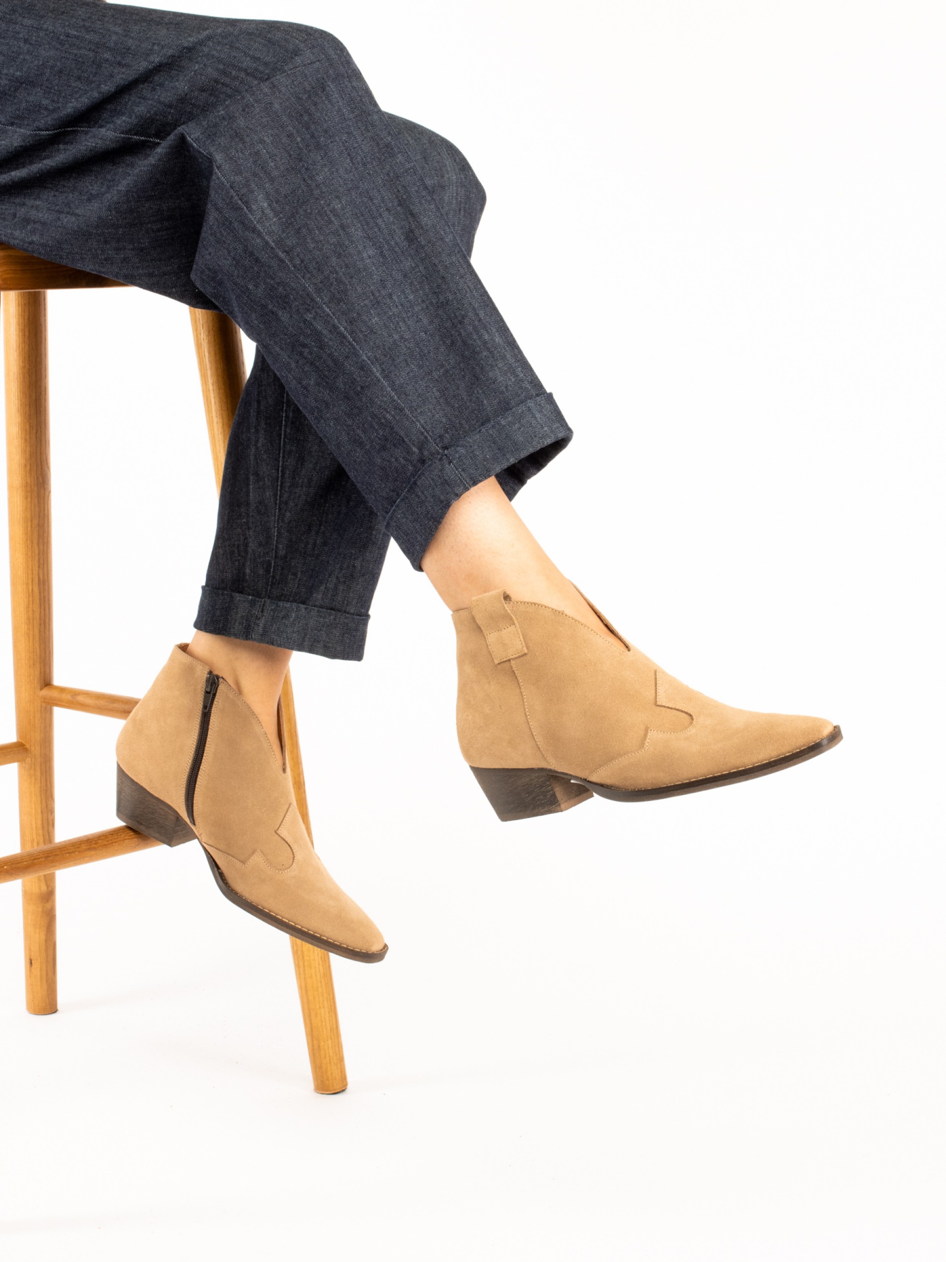 Suede Western Ankle Boots