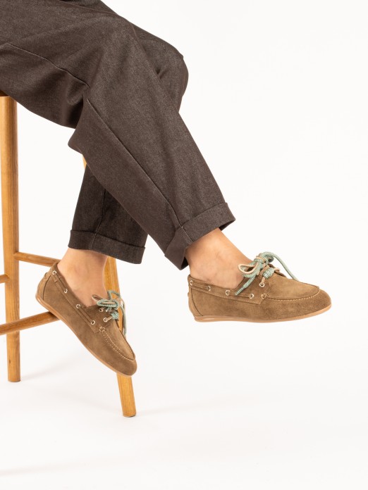 Suede Loafers with Laces