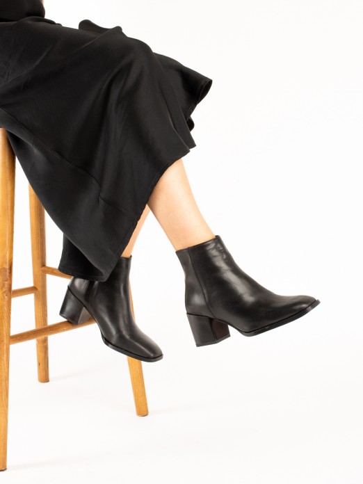 Leather Heeled Ankle Boot Leather Heeled Ankle Boot