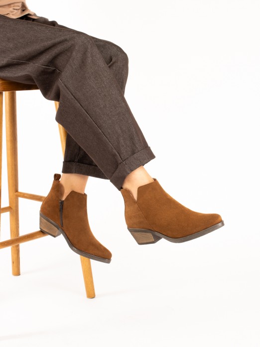 Suede Texan Ankle Boots Suede Texan Ankle Boots