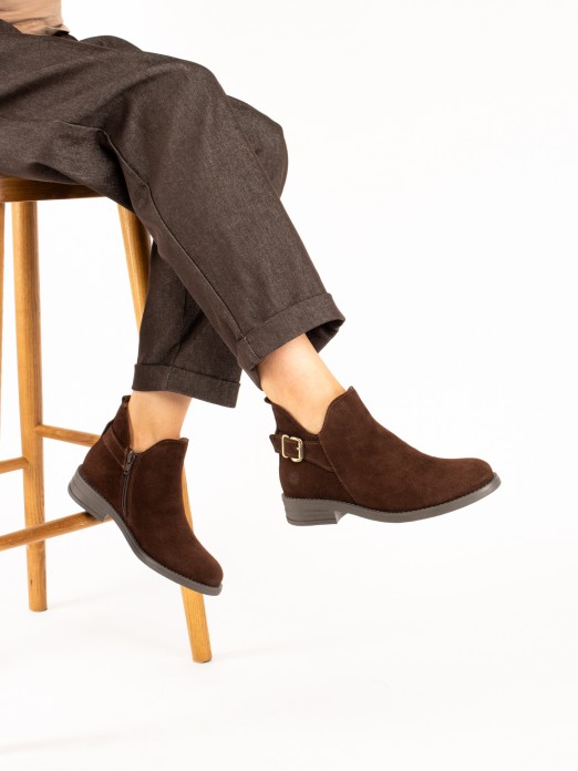 Suede Ankle Boots with Buckle Suede Ankle Boots with Buckle