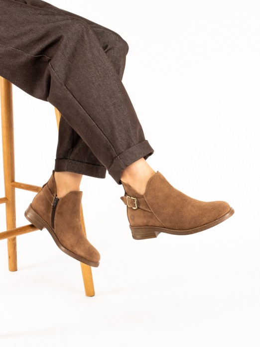 Suede Ankle Boots with Buckle Suede Ankle Boots with Buckle