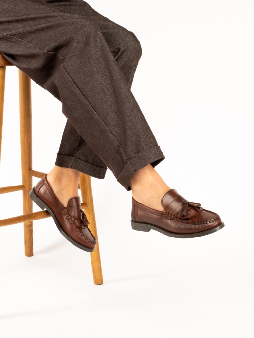 Leather Loafers with Tassel Detail Leather Loafers with Tassel Detail