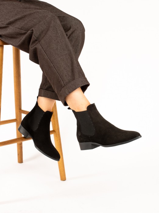 Flat Suede Ankle Boots