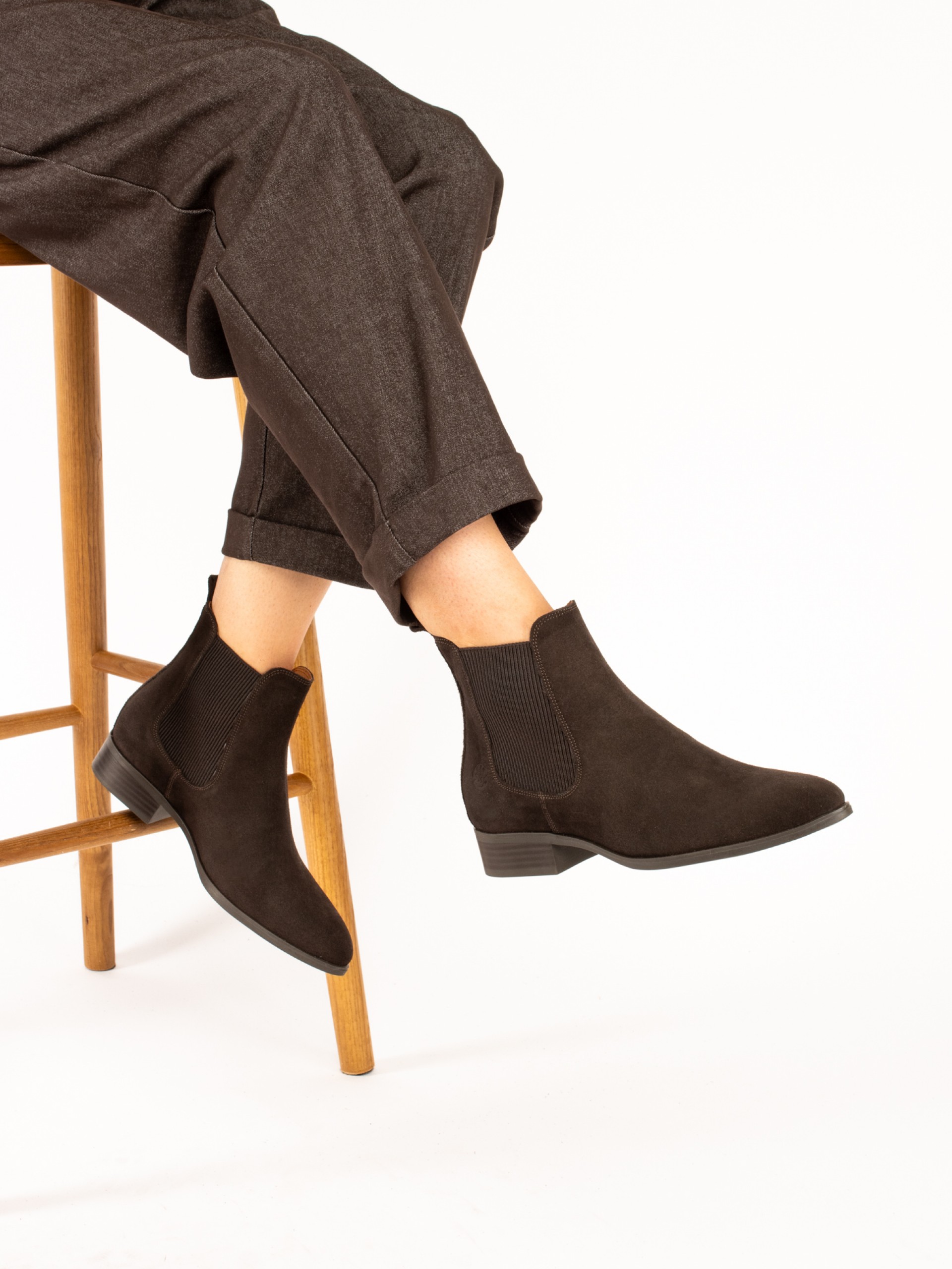 Flat Suede Ankle Boots