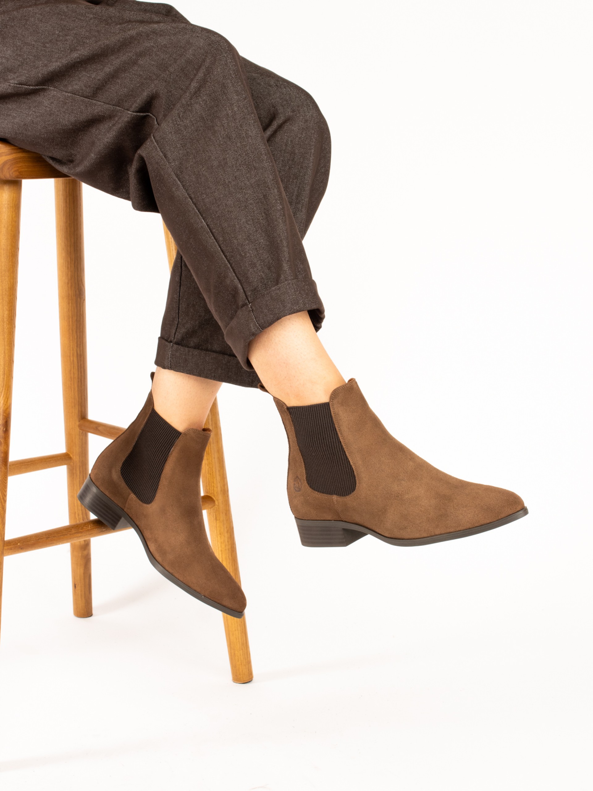 Flat Suede Ankle Boots