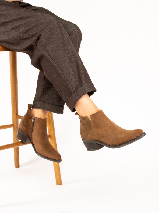 Suede Western Ankle Boots Suede Western Ankle Boots