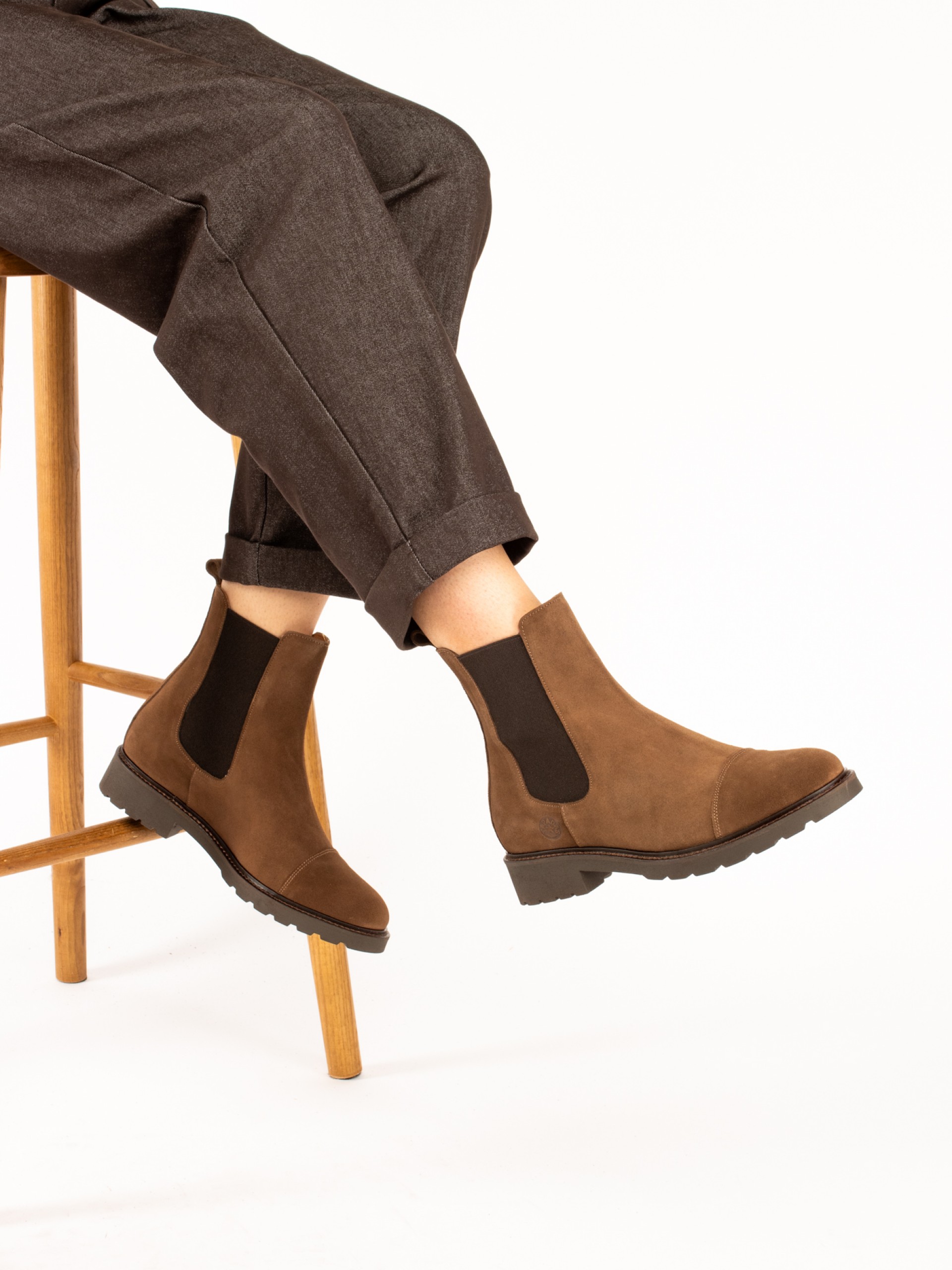 Suede Ankle Boots with Elastic