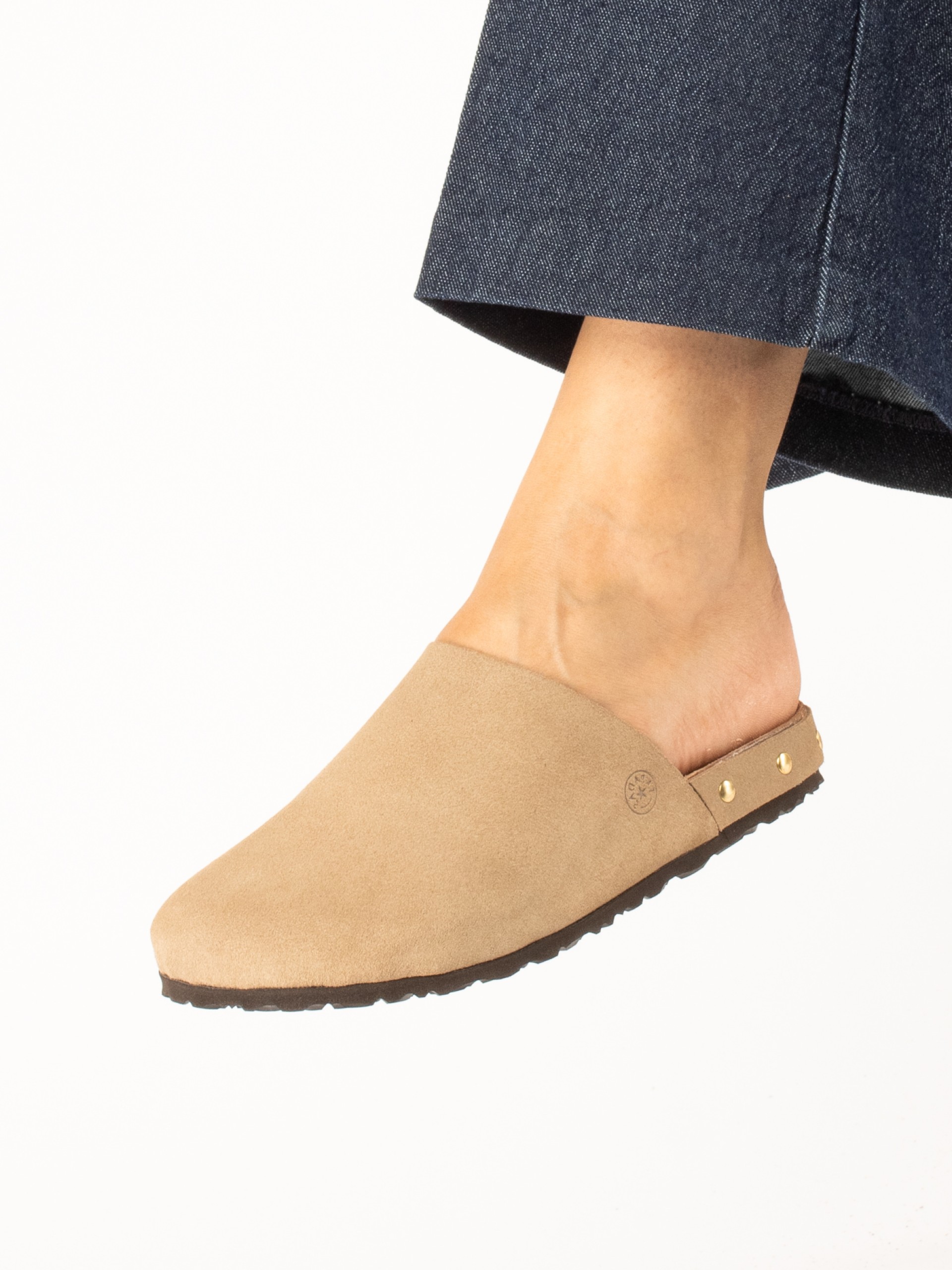 Bio suede clog with studs