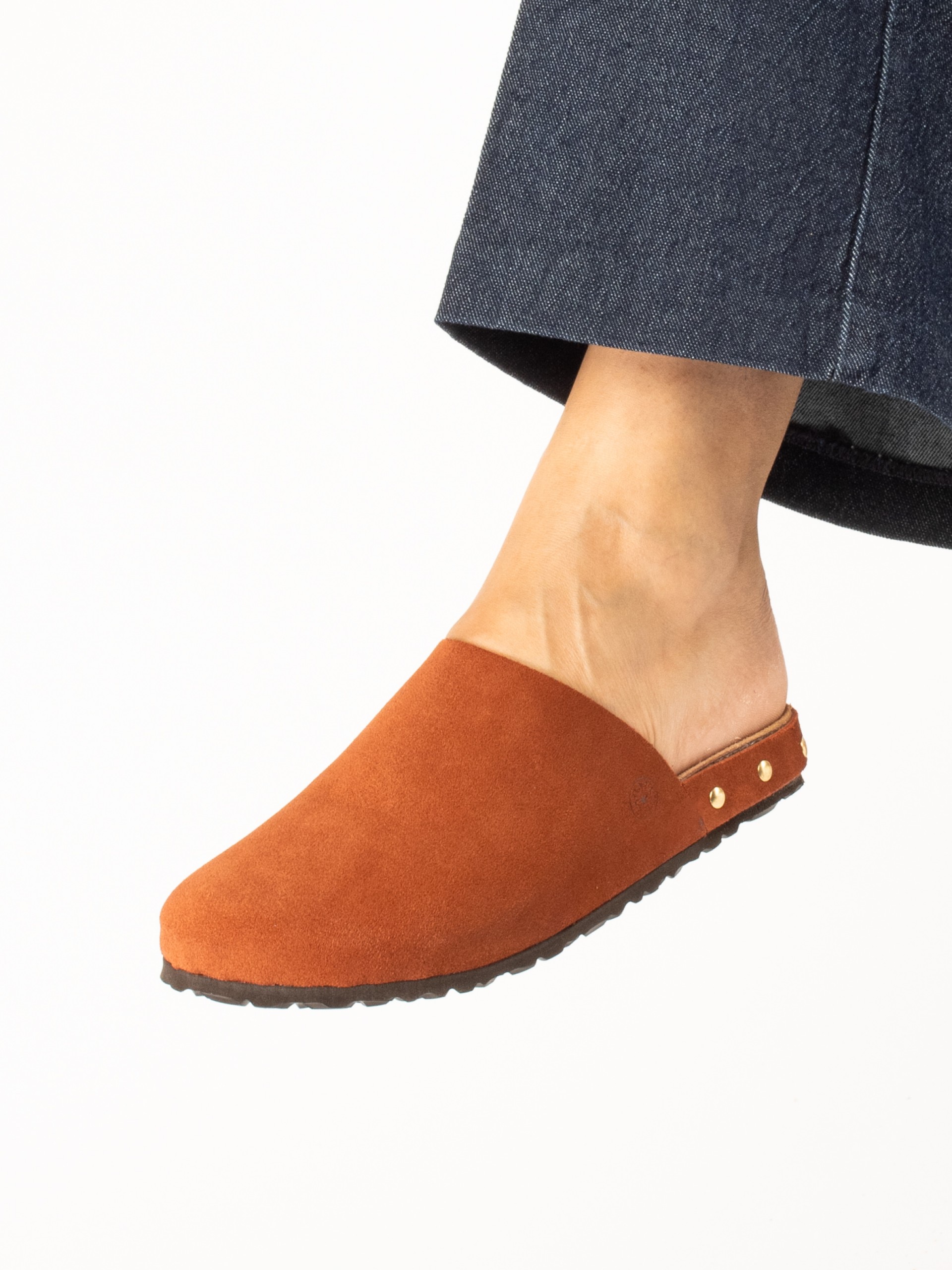 Bio suede clog with studs