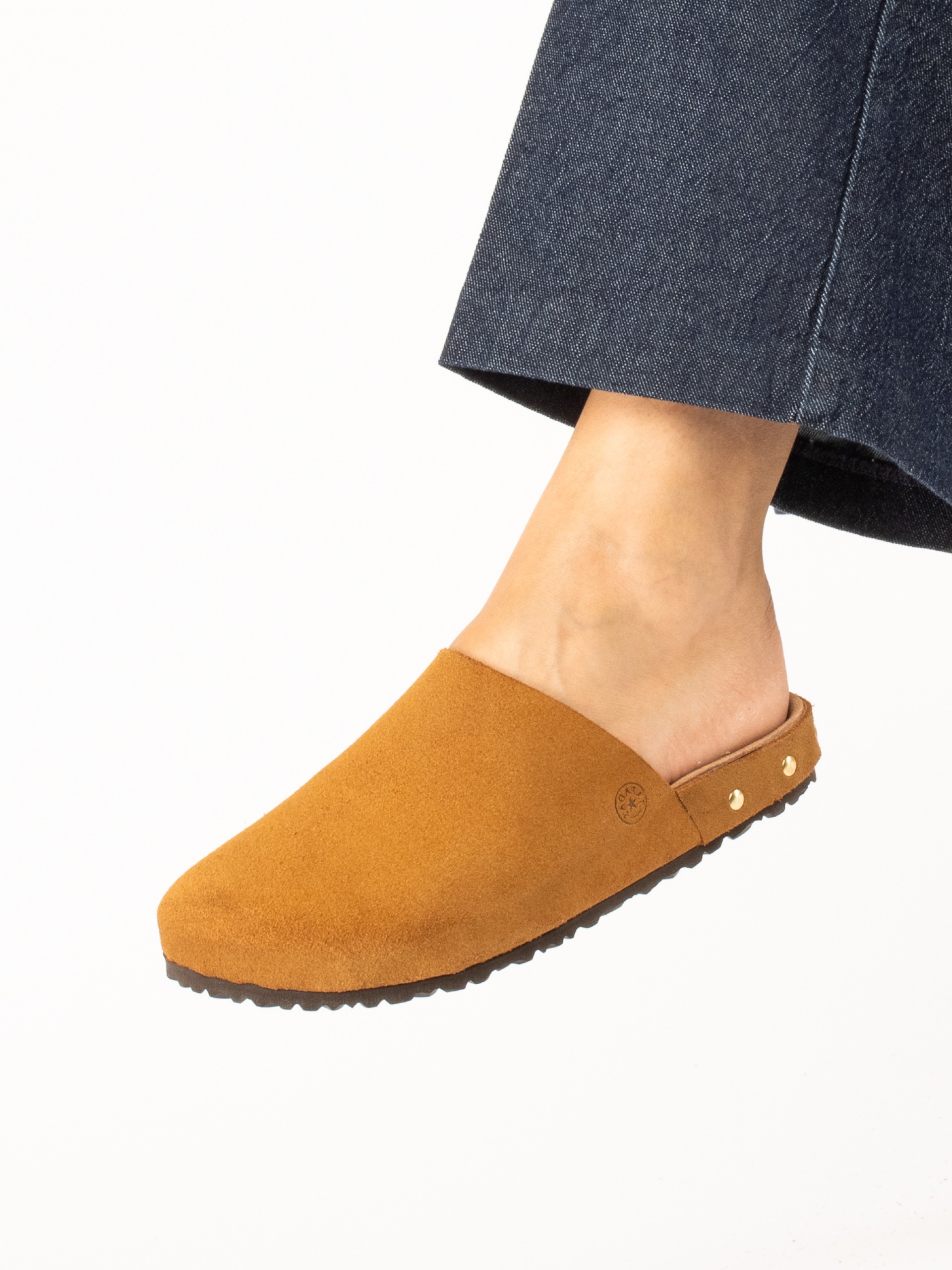 Bio suede clog with studs