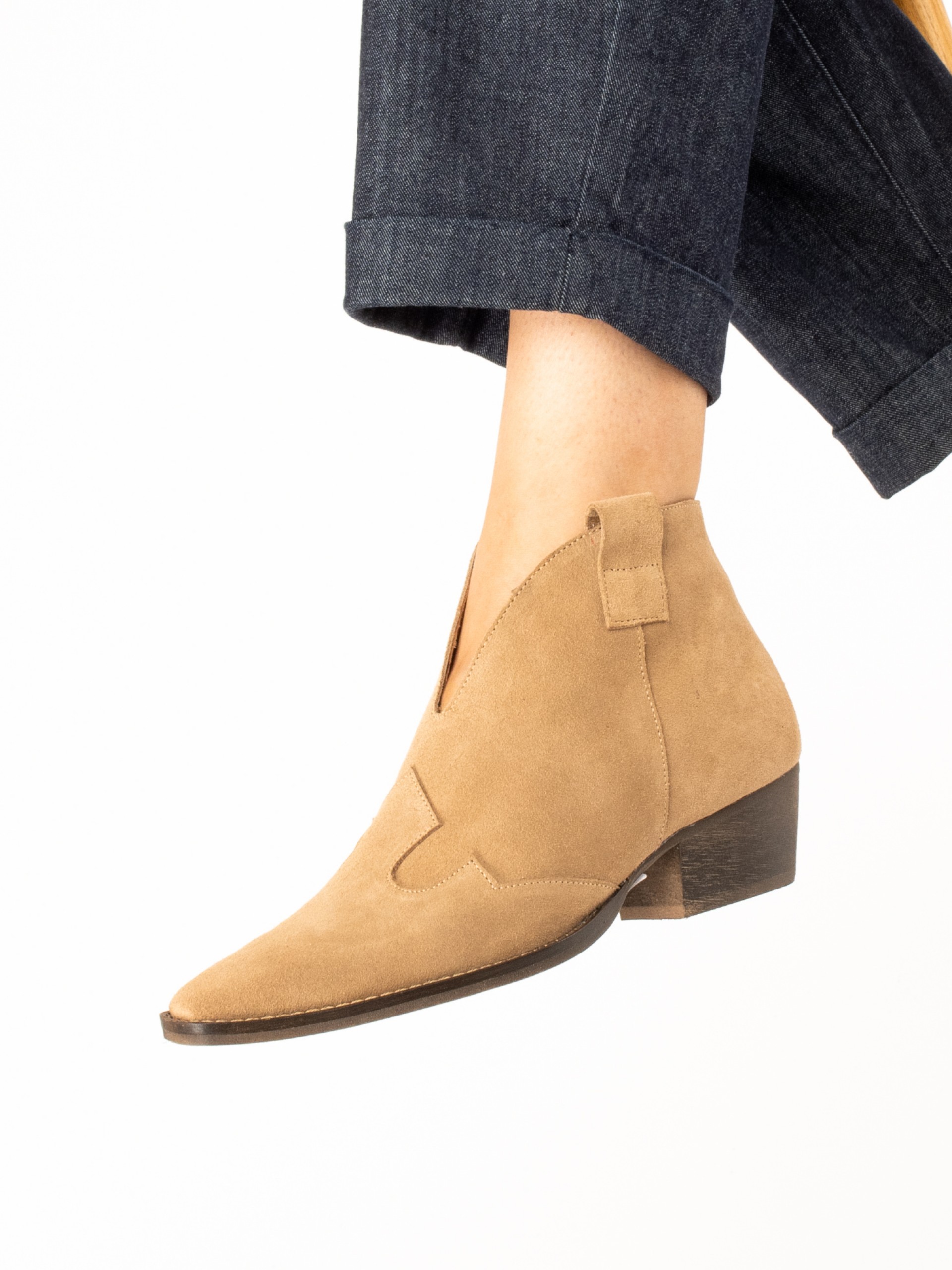 Suede Western Ankle Boots