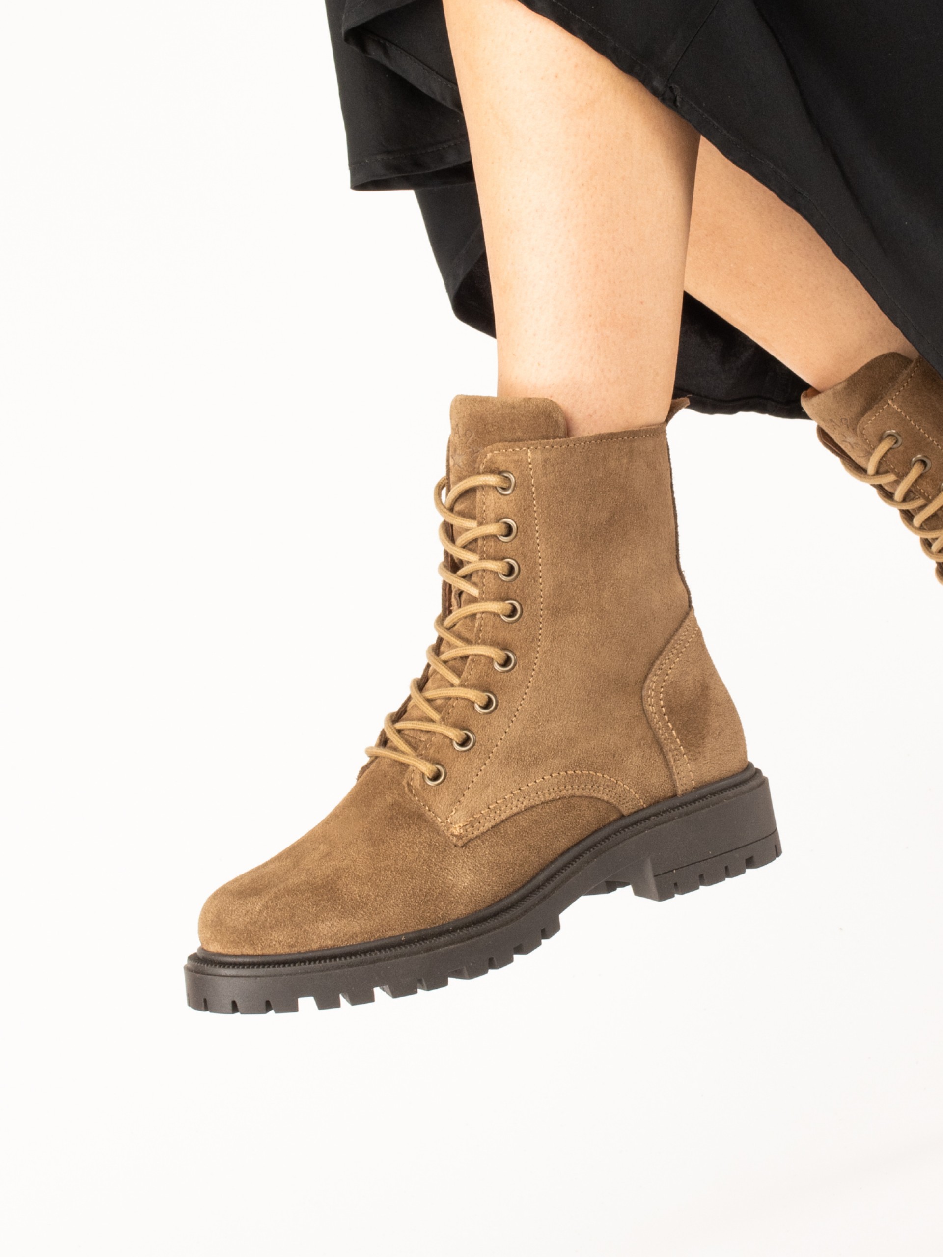 Suede Military Ankle Boots