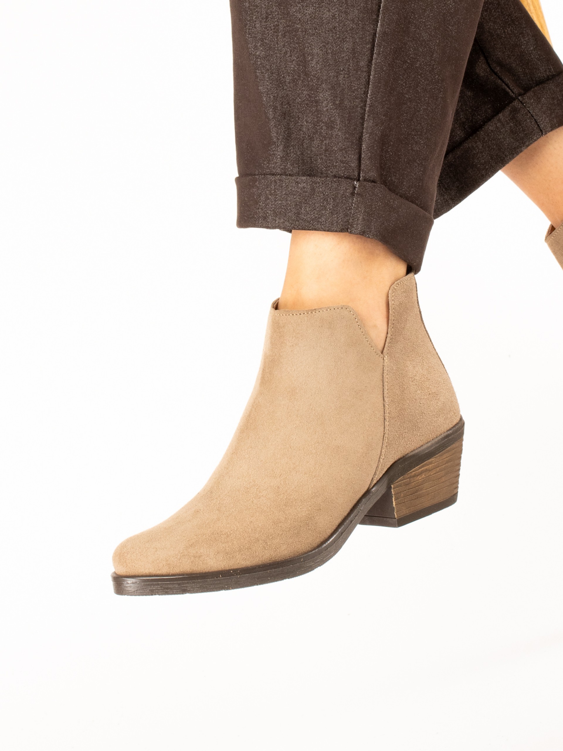 Suede Texan Ankle Boots