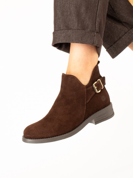 Suede Ankle Boots with Buckle Suede Ankle Boots with Buckle
