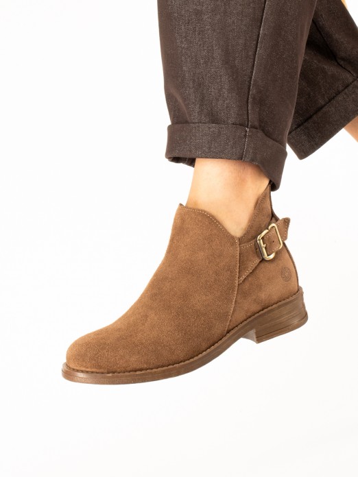Suede Ankle Boots with Buckle Suede Ankle Boots with Buckle