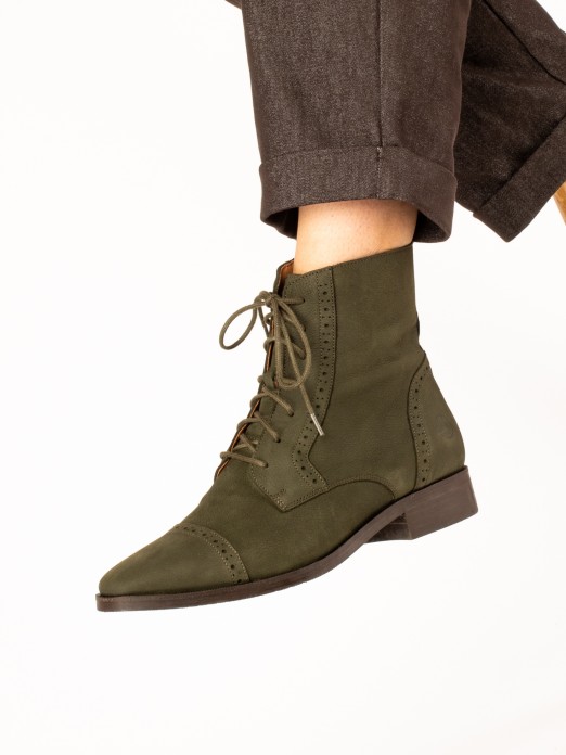 Nubuck Leather Oxford Ankle Boots Nubuck Leather Oxford Ankle Boots