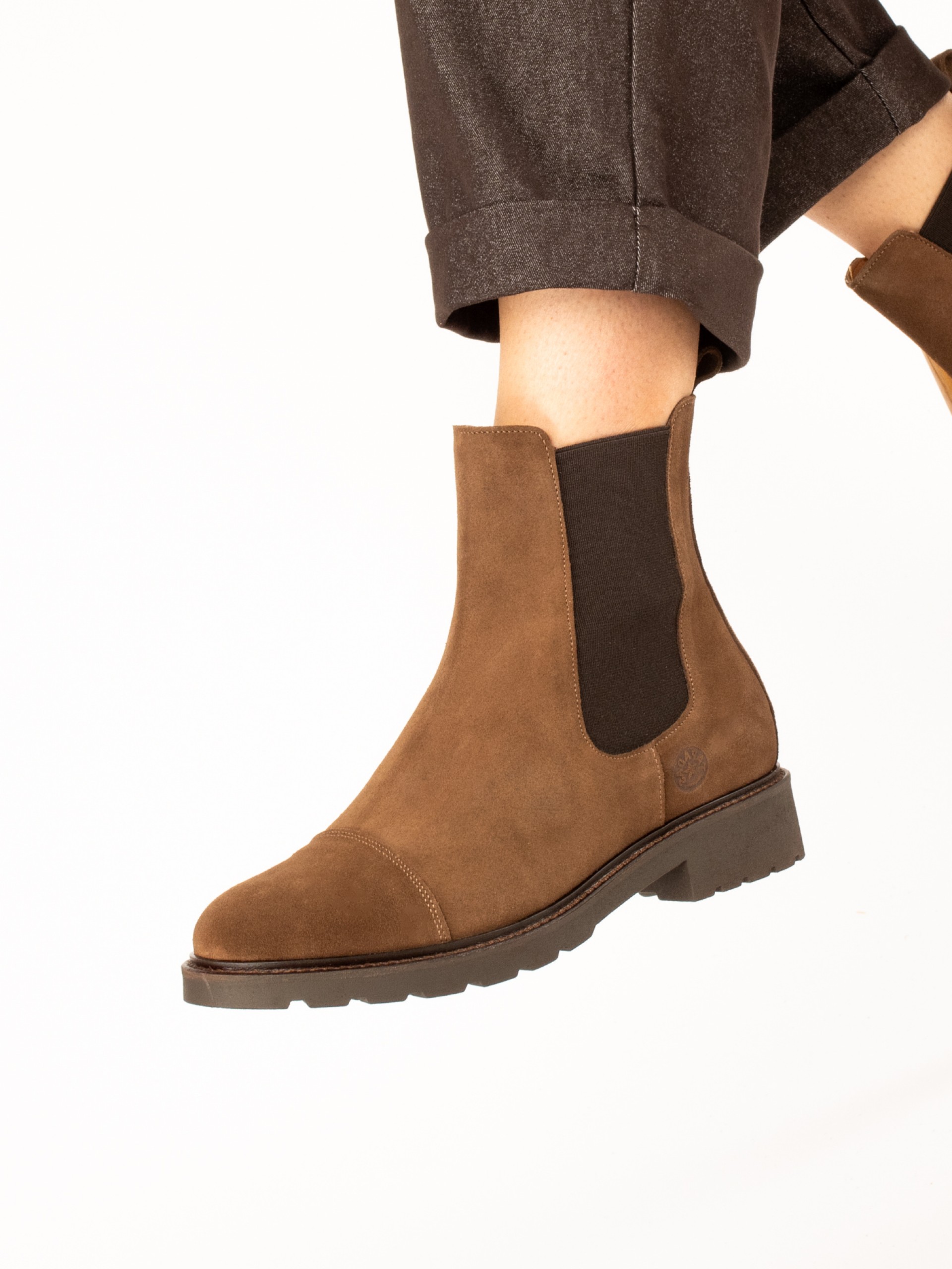 Suede Ankle Boots with Elastic